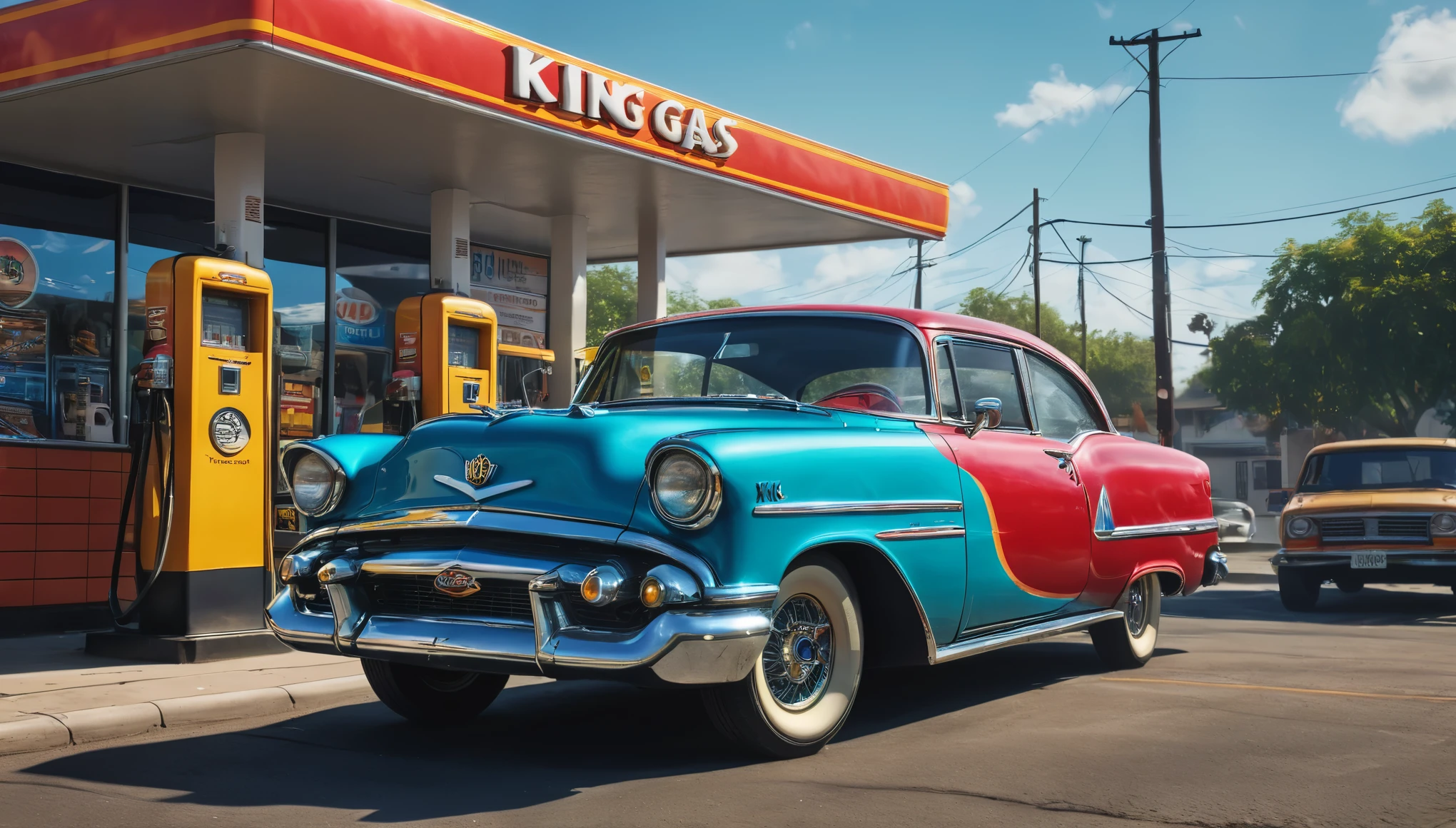 create an image demonstrating the style of ((King Gas)) style, hyper realism, 8k high definition, vibrant colors, sharp focus, insanely detailed