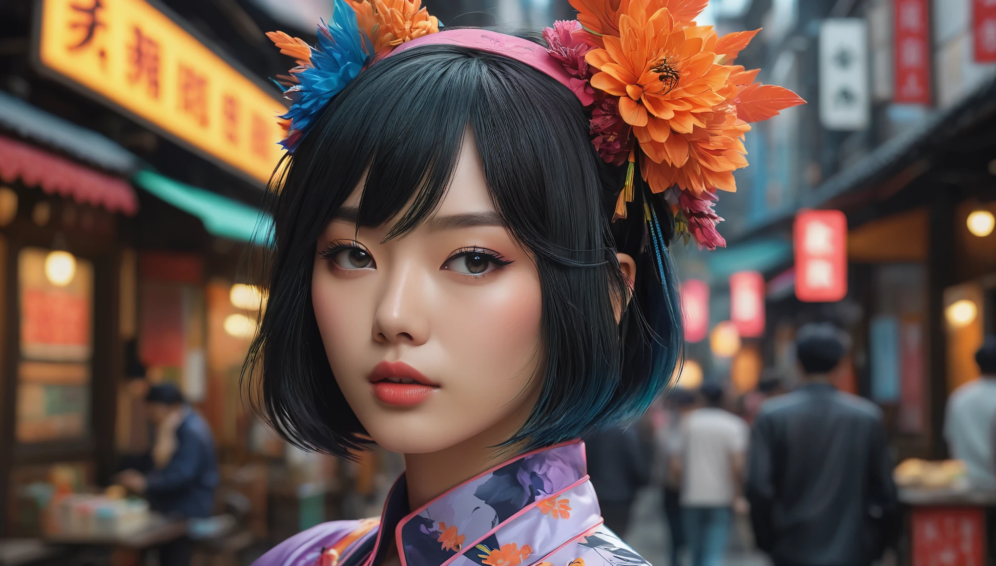 create an image demonstrating the style of ((Kuromicore)) style, hyper realism, 8k high definition, vibrant colors, sharp focus, insanely detailed