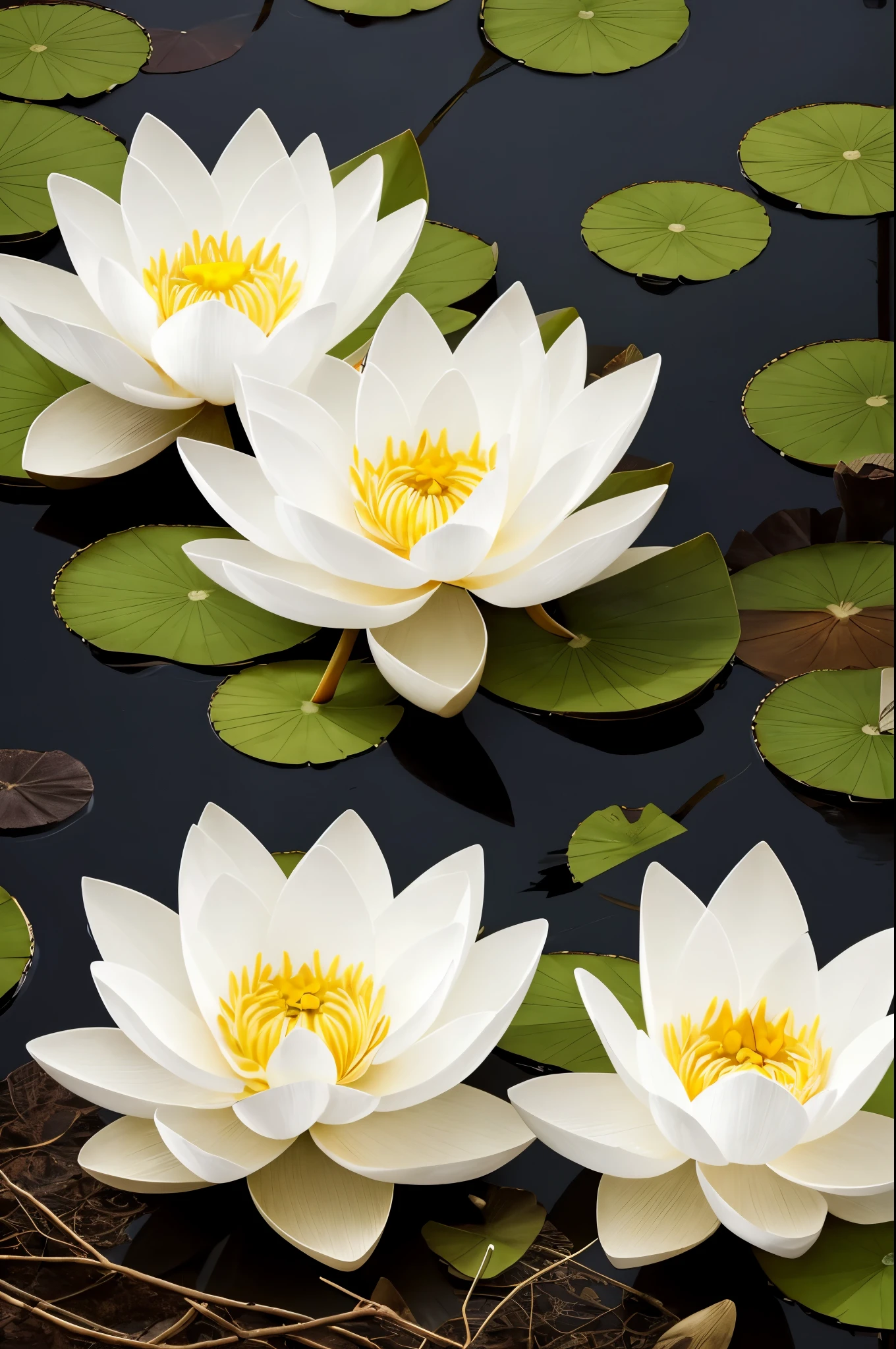 there are two white flowers that are sitting on a table, lotus flowers, with lotus flowers, lotus flower, lotuses, lotus, beautiful depiction, beautiful detail, lotus petals, beautiful!!!!!!!!!!!!, extremely beautiful and ethereal, by Kano Tan'yū, sitting on a lotus flower, soft white glow, glowing flowers