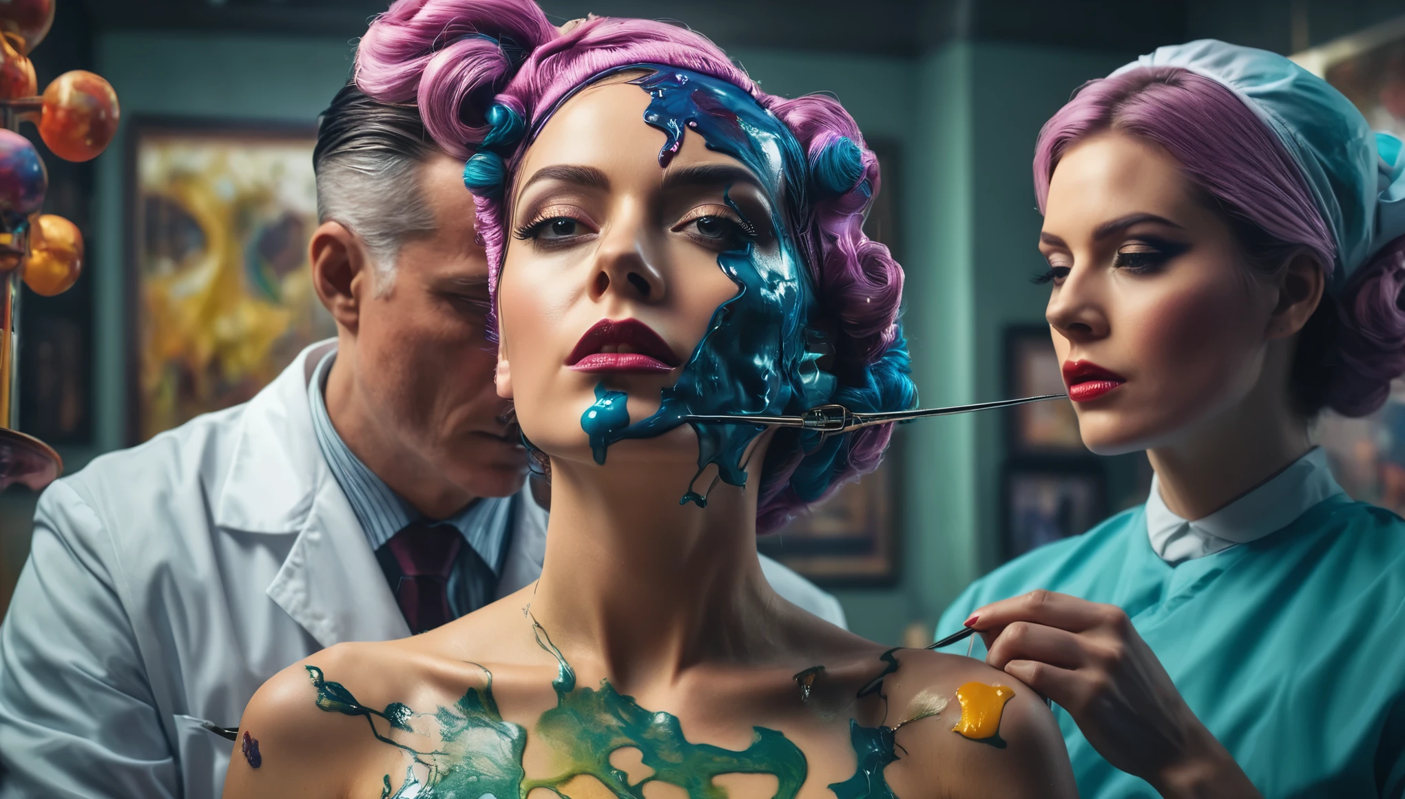 create an image demonstrating the style of ((Lobotomy-Chic)) style, hyper realism, 8k high definition, vibrant colors, sharp focus, insanely detailed