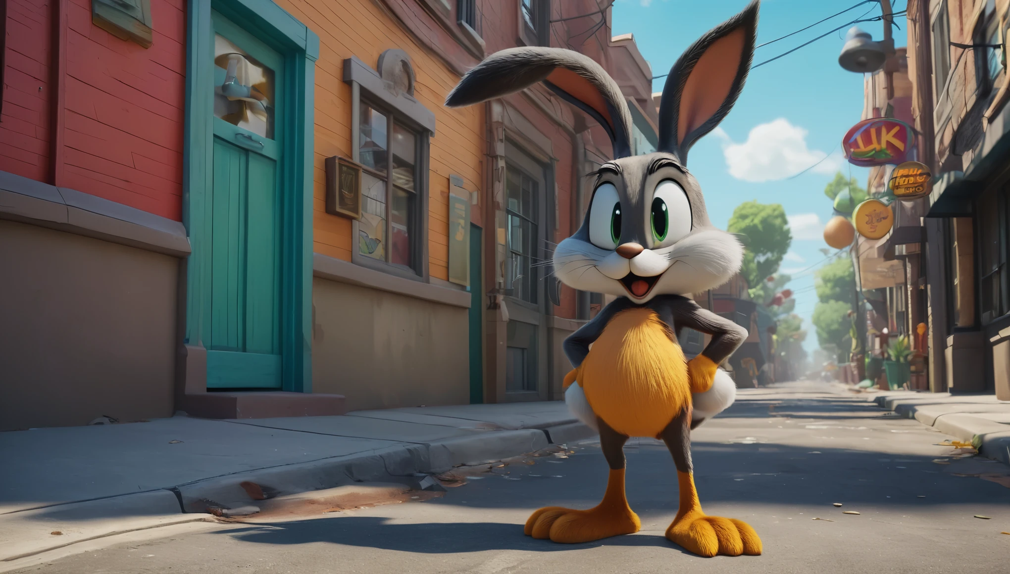 create an image demonstrating the style of ((Looney Tunes)) style, hyper realism, 8k high definition, vibrant colors, sharp focus, insanely detailed