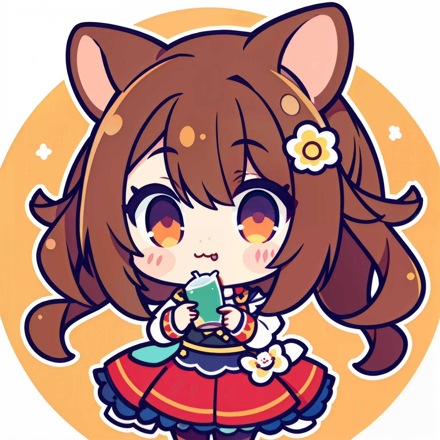 Cute lady hamster eating