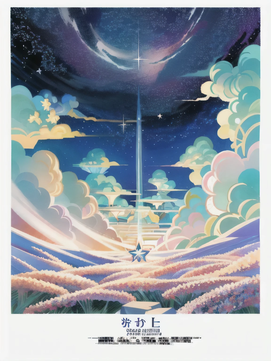 Star - 由 renoo studio 绘制,Tarot Stars, Star, Official fan art, poster illustration, Official poster artwork, 天上的Star, Poster art style, illustration poster, Decorating Inspiration Pictures, Hand drawn illustration poster, the art of publishing, star butterfly, themed on Star and moon, Promotional poster art, official artwork