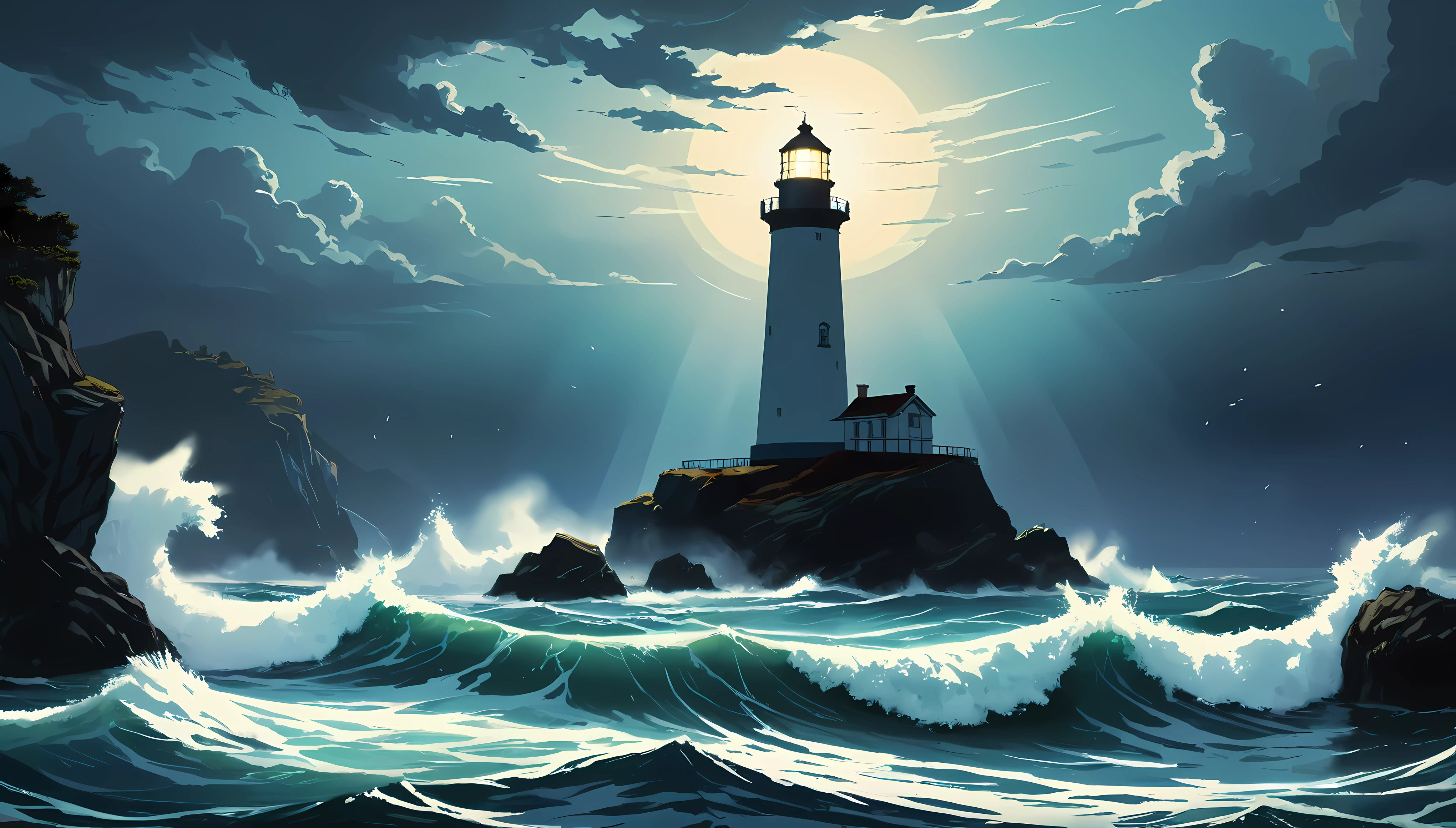 lighthouse, bright light, dark sea, dark night, shimmering waves, swirling mist, distant horizon, solitary structure, guiding beacon, towering height, ocean depths, powerful illumination, steady glow, unwavering beam, sweeping motion, tranquil waters, enchanting sight, maritime safety, constant vigilance, maritime symbol, maritime navigation, majestic presence, remote location, eerie silence, haunting beauty, mysterious aura, hidden dangers, hidden rocks, untamed nature, unforgiving sea, distant shore, lost sailors, lone traveler, hypnotic rhythm, ghostly apparitions, timeless charm, stoic resilience, resolute strength, historical significance, maritime history, enduring legacy, capturing imaginations, inspiring tales, evocative atmosphere, lighthouse keeper, steadfast duty, undying devotion.