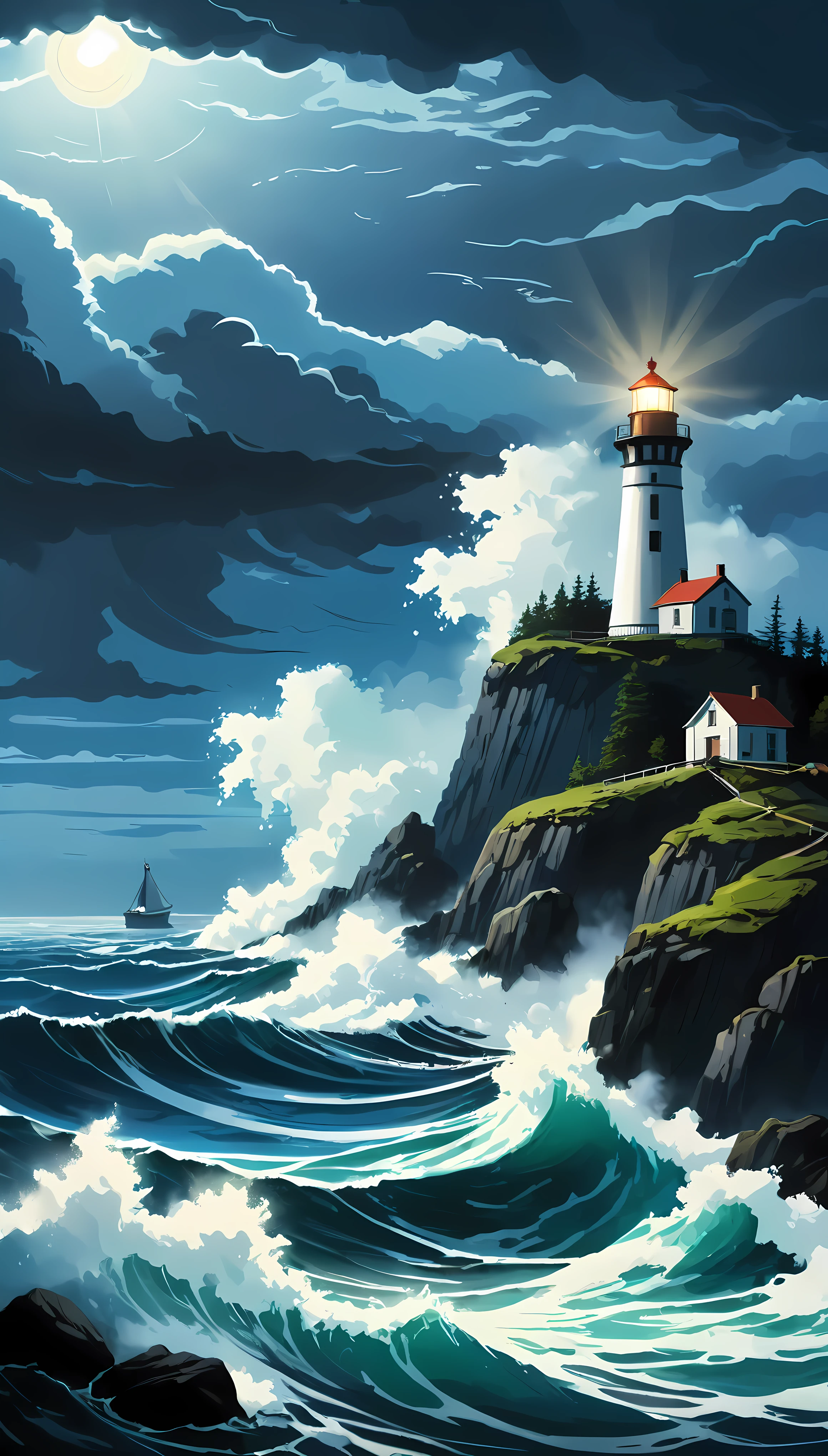 lighthouse, bright light, dark sea, dark night, shimmering waves, swirling mist, distant horizon, solitary structure, guiding beacon, towering height, ocean depths, powerful illumination, steady glow, unwavering beam, sweeping motion, tranquil waters, enchanting sight, maritime safety, constant vigilance, maritime symbol, maritime navigation, majestic presence, remote location, eerie silence, haunting beauty, mysterious aura, hidden dangers, hidden rocks, untamed nature, unforgiving sea, distant shore, lost sailors, lone traveler, hypnotic rhythm, ghostly apparitions, timeless charm, stoic resilience, resolute strength, historical significance, maritime history, enduring legacy, capturing imaginations, inspiring tales, evocative atmosphere, lighthouse keeper, steadfast duty, undying devotion.