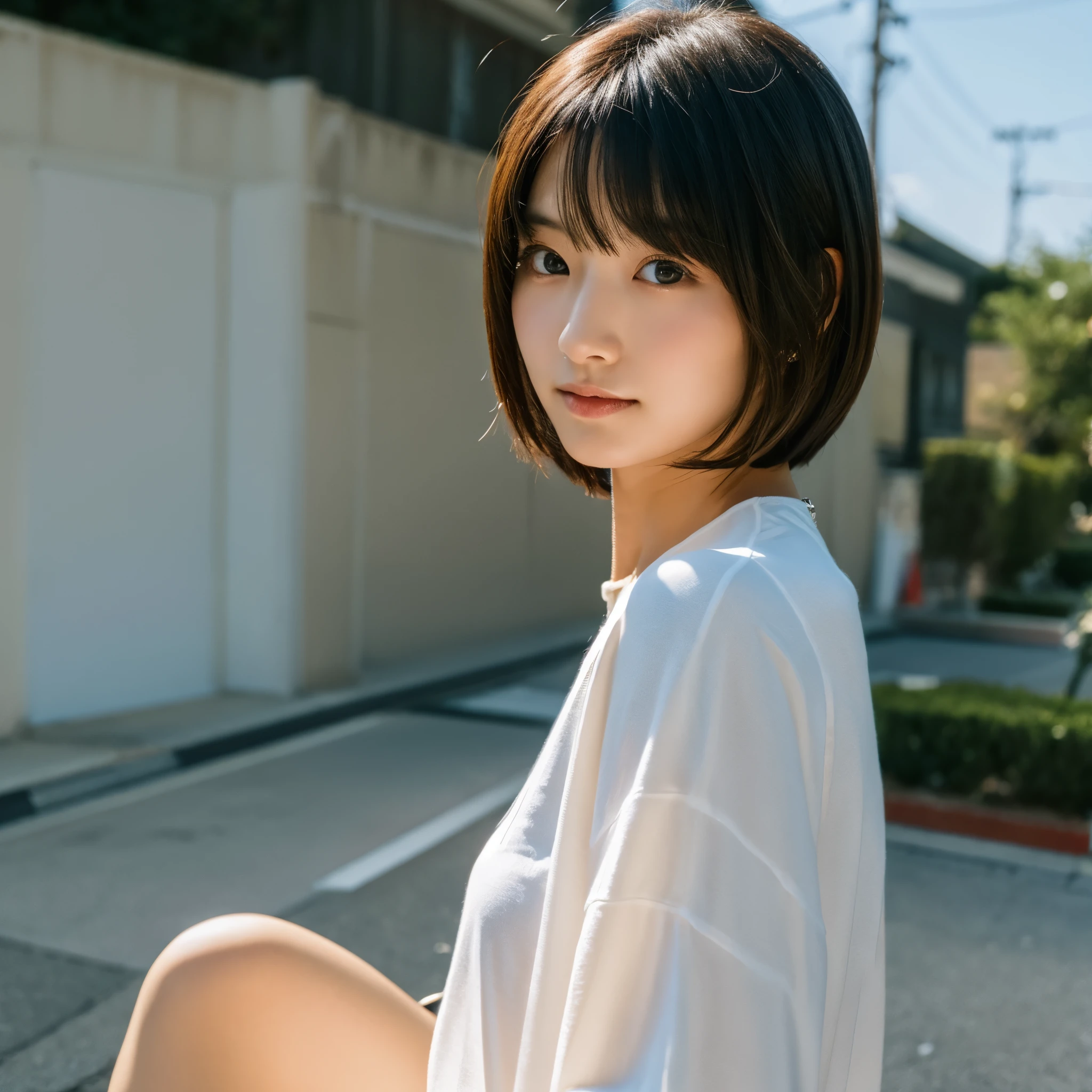 Japanese woman clear short hair