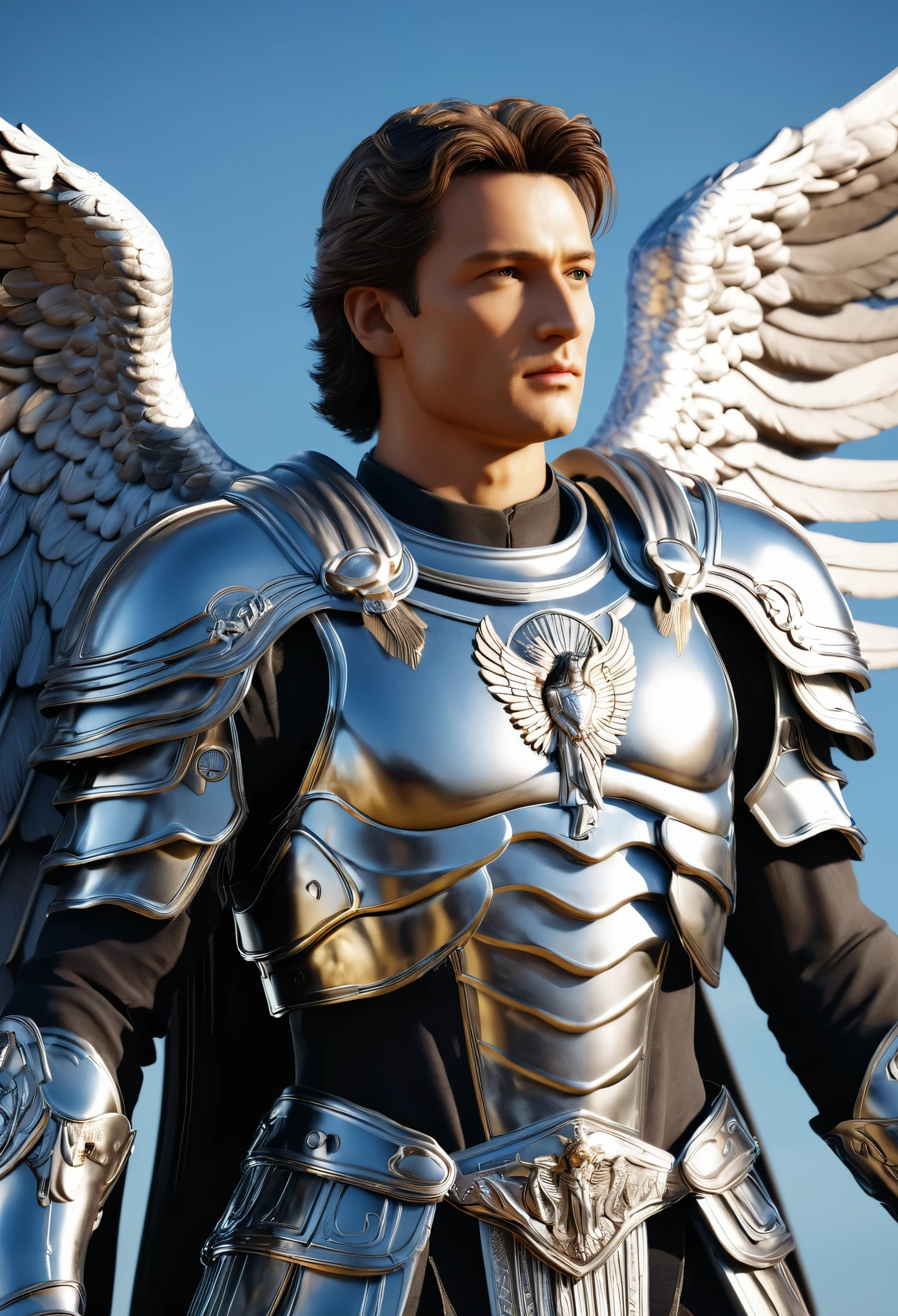 archangel michael、Four Archangel Last Piece,highest quality,super detailed,High resolution,High resolution,4k,Portrait in 4k,8k,8k Portrait,unity 8k wallpaper,Highly detailed CG,realistic,RAW photo,real person,portrait photography,realistic,shiny skin,fine skin,