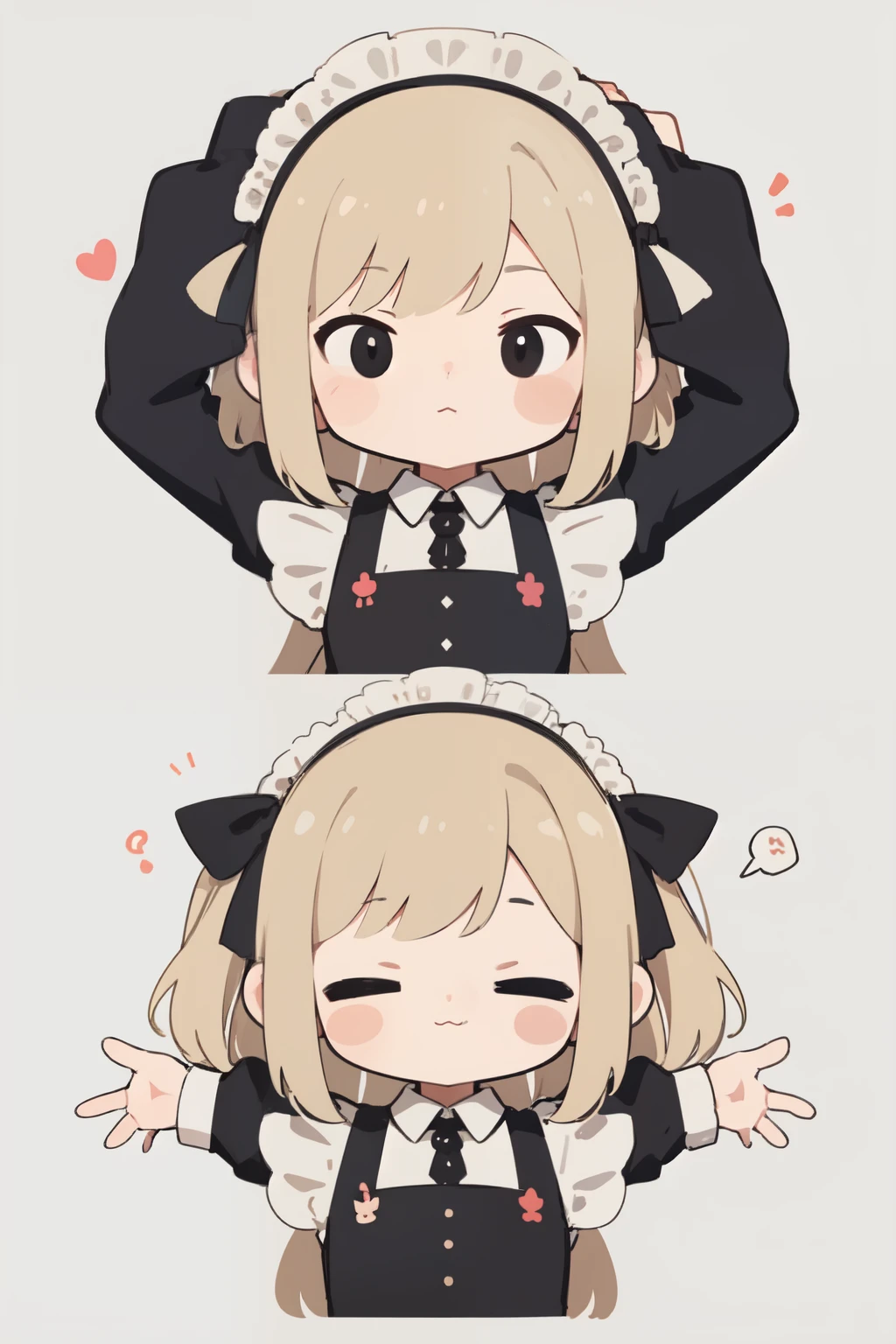 facial expression,cute,Cartoon,maid,Rich poses,Q version,Chat emoticons,Rich in details