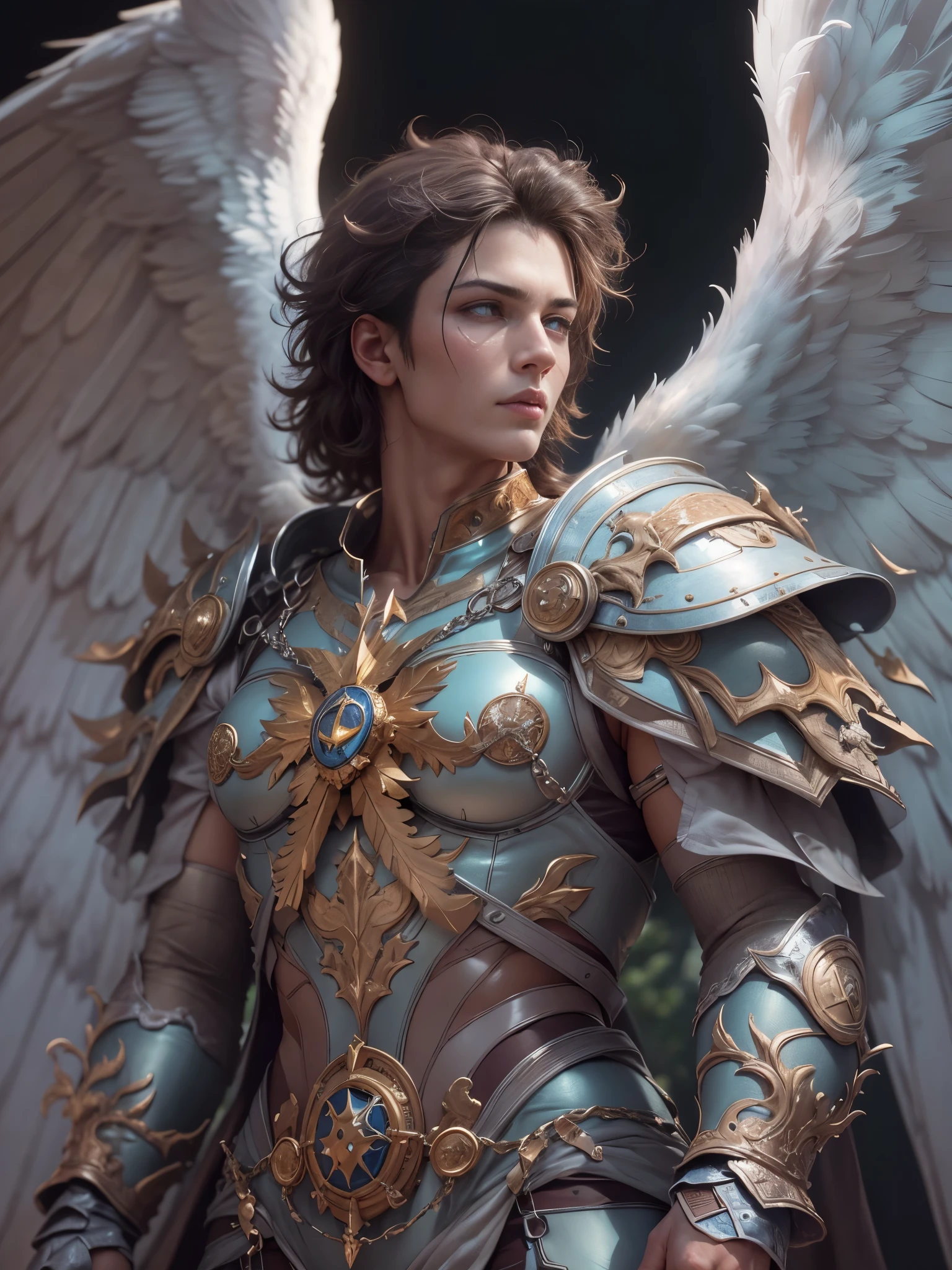 archangel michael、Four Archangel Last Piece,highest quality,super detailed,High resolution,High resolution,4k,Portrait in 4k,8k,8k Portrait,unity 8k wallpaper,Highly detailed CG,realistic,RAW photo,real person,portrait photography,realistic,shiny skin,fine skin,