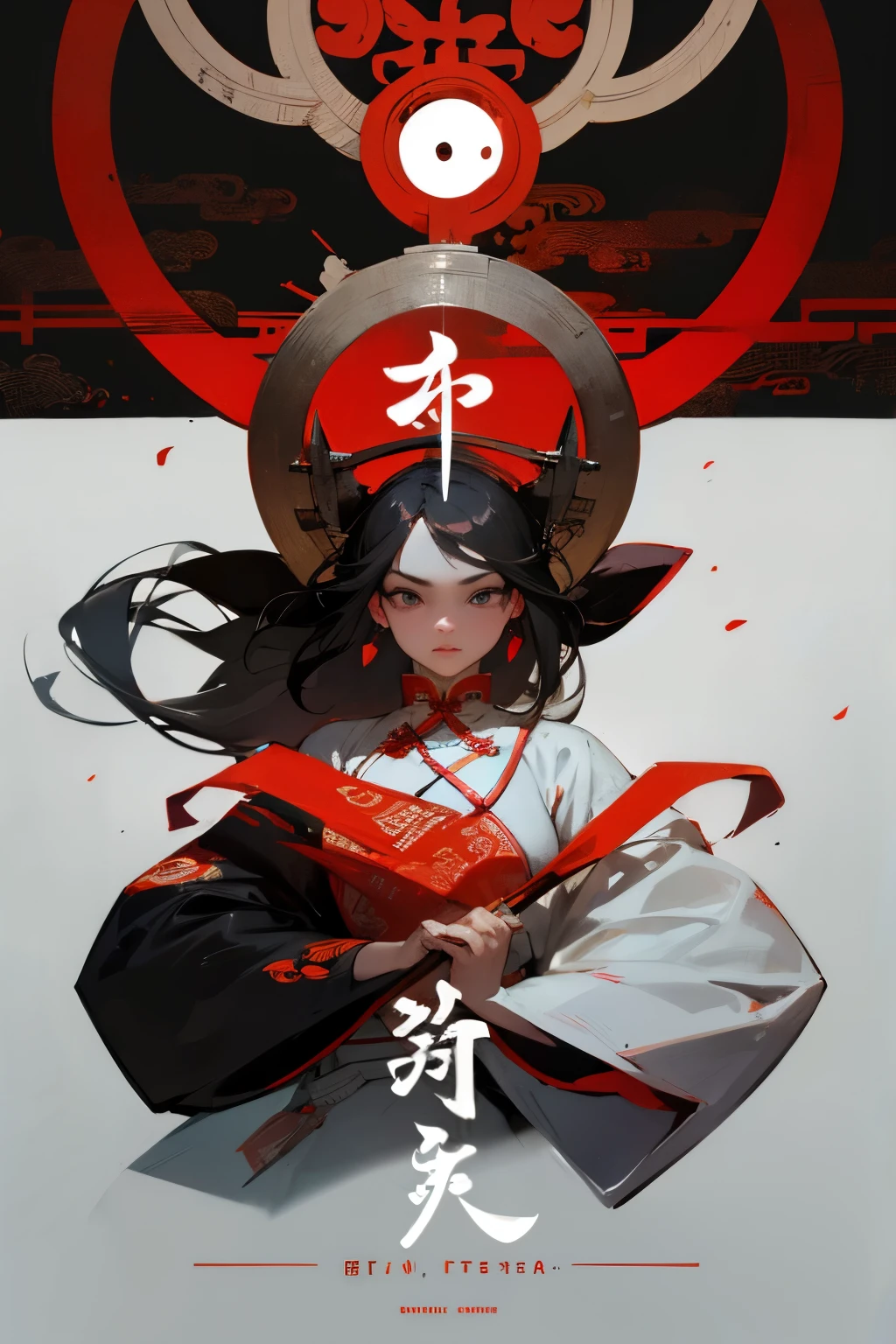national style background,Mainly black and white gray tones,cover design,high quality,Chinese style,With strong ancient Chinese elements