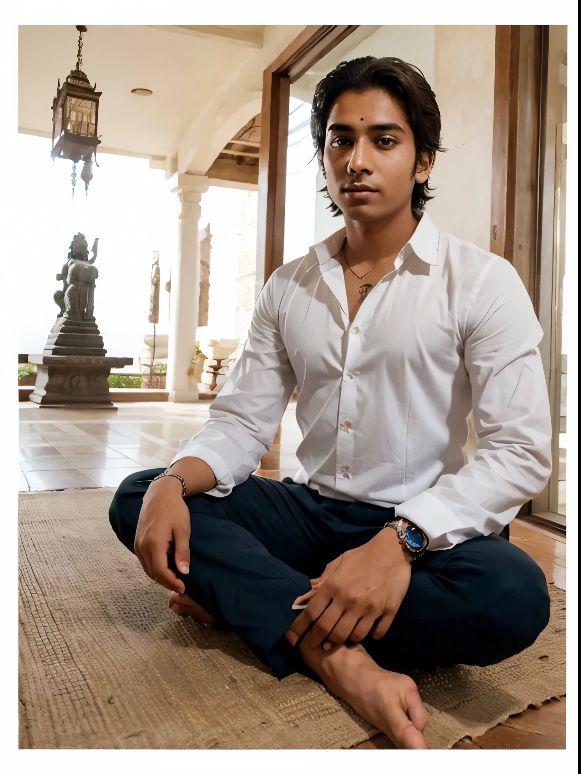 A boy with lord Shiva