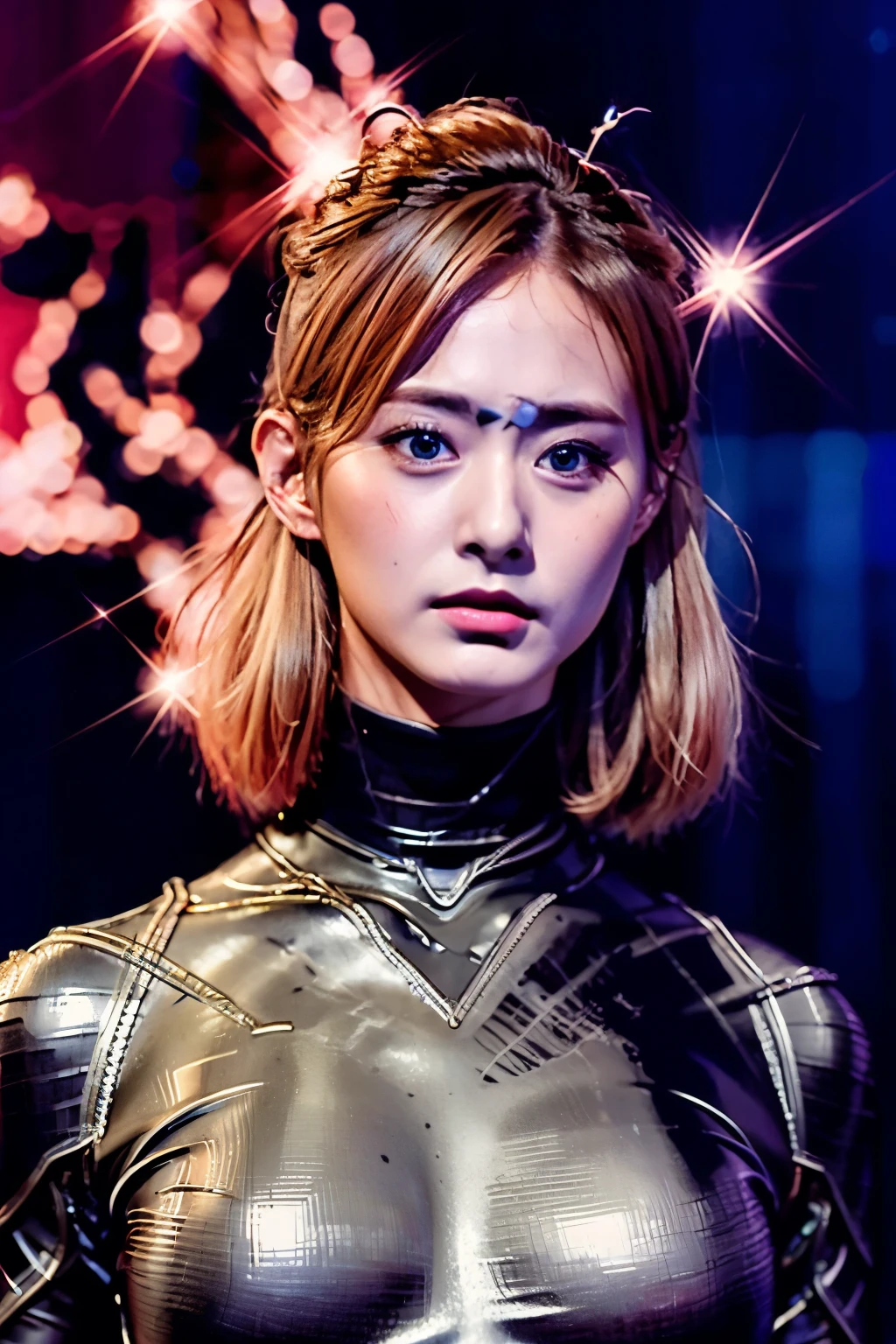 Ultra HD, Retina Screen, Masterpiece, Accurate, Anatomically Correct, Skin Texture:1.5, Very Detailed:1.3, Detailed Face:1.2, High Detail:1.2, High Quality, Best Quality, High Resolution, 8K, Cyberpunk:0.5, Surrealism:0.4, Unbelievably Absurd:0.5, Real:0.88, Fidelity:0.7, Elegance:0.7, Full body:1.2, Ceramic robot:0.08, Robot:0.32, Chip:0.7, Cable:0.65, Lace:0.65, Facial muscles:0.8, Octane rendering:0.45, Mechanical joints:0.35, 1Person, female:1.2, Perfect Body:1.2, Golden Hair:0.6, Chinese Women:0.2, asuka langley sohryu, colorful neon lights, sharp focus, best quality, 4k, highres, (photorealistic:1.37), detailed realistic facial features, fiery red hair, intense blue eyes, determined expression, red pilot uniform, mecha-plugsuit, futuristic cityscape background, vibrant colors, (hyperrealistic), (illustration), (high resolution), (8K), (extremely detailed), (best illustration), (beautiful detailed eyes), (ultra-detailed), (wallpaper), (high detailed realistic hair), (heterochromic eyes), (detailed eyes), (sparkling eyes), (realistic big breasts:1.5), (long legs), (slender abs), (dynamic pose), (closed tiny mouth:1.3), (nsfw), (concentrated expression)