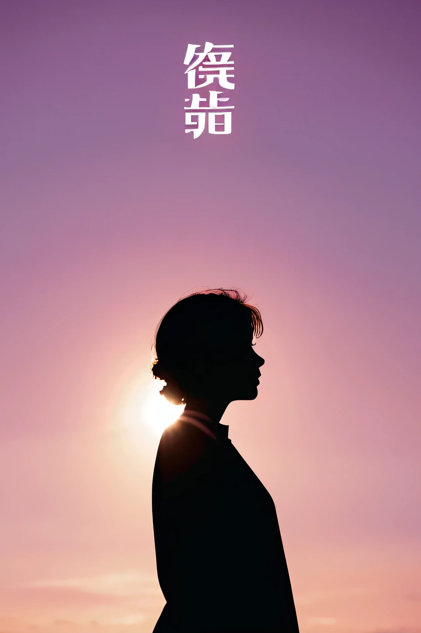 Silhouette style 38 international women's Day海报人物剪影粉红色调整身体一半