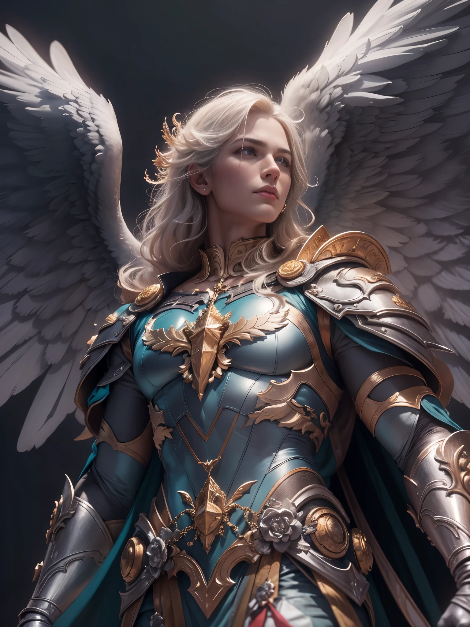 archangel michael、Four Archangel Last Piece,highest quality,super detailed,High resolution,High resolution,4k,Portrait in 4k,8k,8k Portrait,unity 8k wallpaper,Highly detailed CG,realistic,RAW photo,real person,portrait photography,realistic,shiny skin,fine skin,