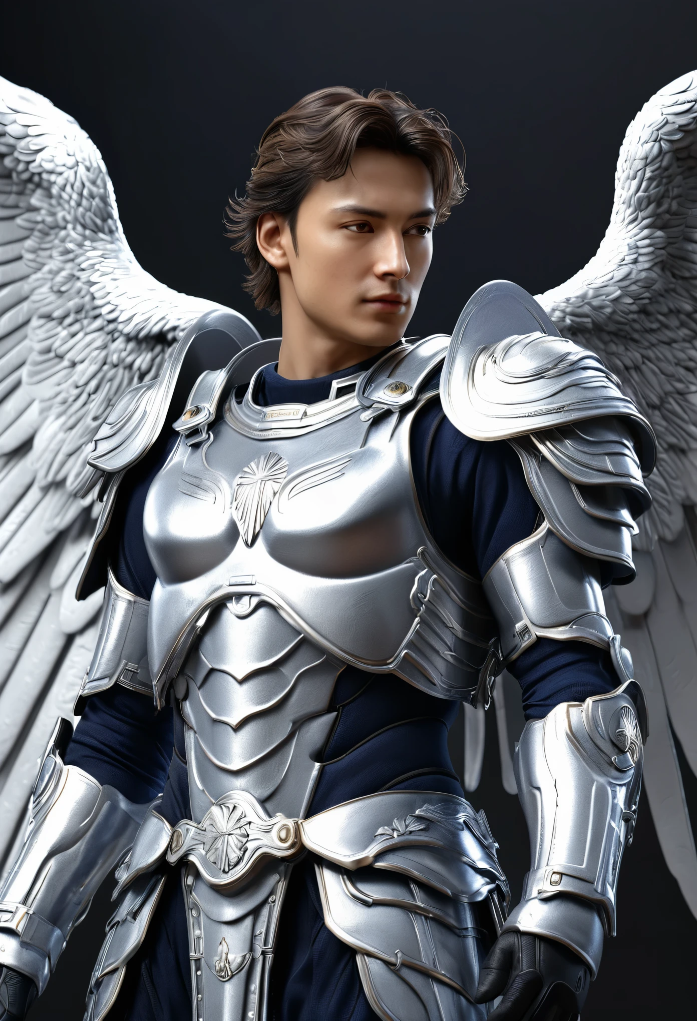 archangel michael、Four Archangel Last Piece,highest quality,super detailed,High resolution,High resolution,4k,Portrait in 4k,8k,8k Portrait,unity 8k wallpaper,Highly detailed CG,realistic,RAW photo,real person,portrait photography,realistic,shiny skin,fine skin,dynamic angle, full body
,dynamic pose, standing
