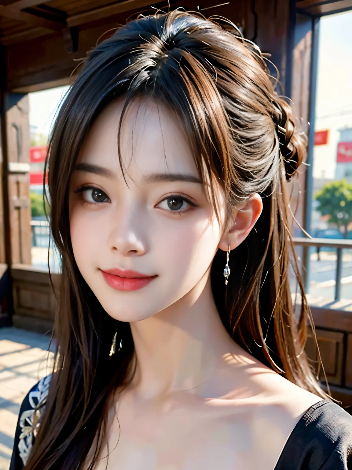 highest quality、masterpiece、超A high resolution、(realistic:1.4)、RAW photo、1 girl 、smile、Sexy、big breasts、cinematic lighting