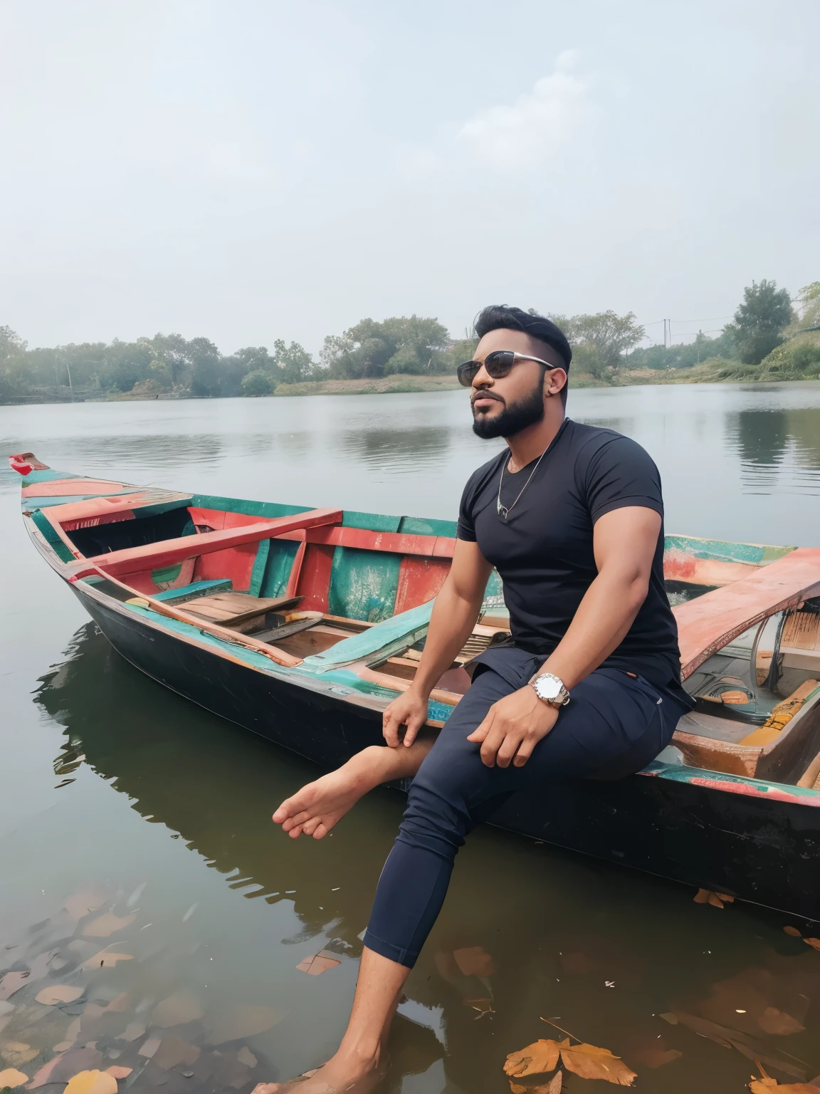 Change background realistic 4k resolution and boat Chang