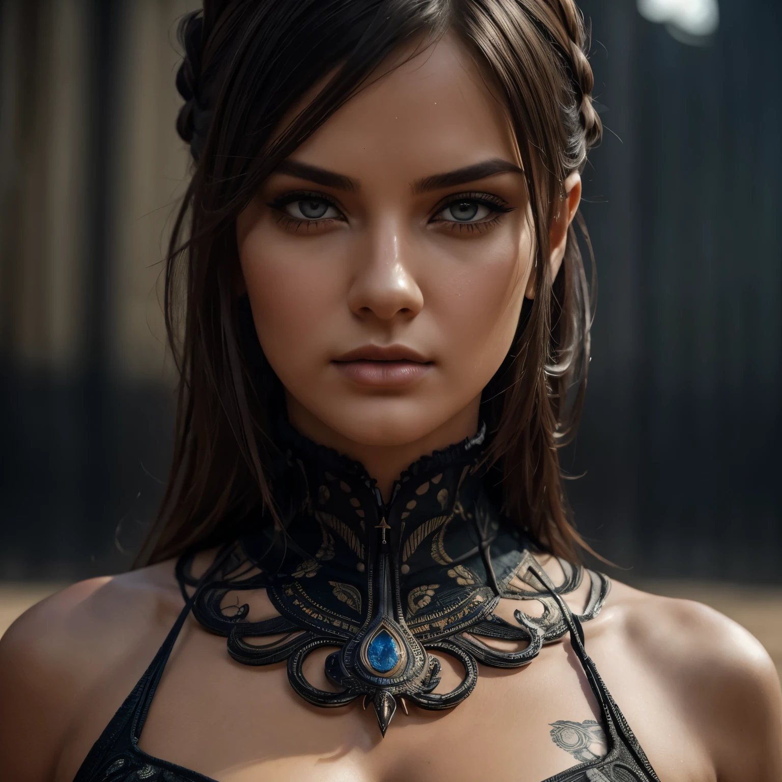 8k、Super beaux elfes、Une vraie peau、Armure de poitrine luxueuse violette et noire、elf ears,Goulotte style model、(highly detailed CG Unity 8k wallpaper)、The photos corporelles en prize de vue complète des plus belles œuvres d&#39;art du monde、Quatre poses avant、Tueur de Démons Elfes Noirs、dark blue hair、Green Valley,Jupe violette et noire、Peau de perle、Diamants、Medieval architecture、Ed Brink、Ateigairan、Studio Ghibli、Jeremy Mann、Greg Manchess、Antonio Moro、Tendance sur ArtStationh、Tendance en CG、 Precision et、To the detail、mise au point nette、dramatic and photorealistic painting art by Midjourney and Greg Rutkowski、Costume sexy、yeux bleus、Voir la visionneuse、Belle expression、Focus on cleavage、Beautiful decoration、Flames black émises par le corps(Superbe effet de flamme noire),un sourire,