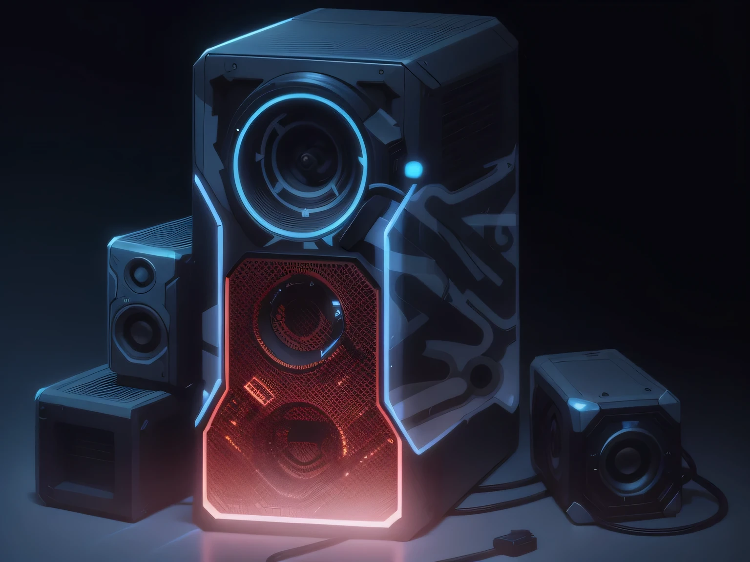 More cyberpunk settings,vocal,high detail. Glow-in-the-dark effect,Solid background,outstanding light and shadow effects