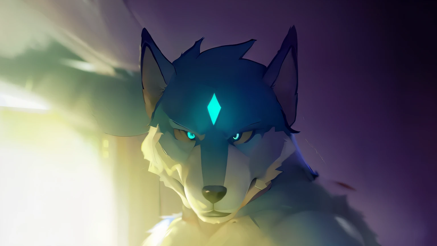 Furry, muscle wolf, furry art, male, realistic 