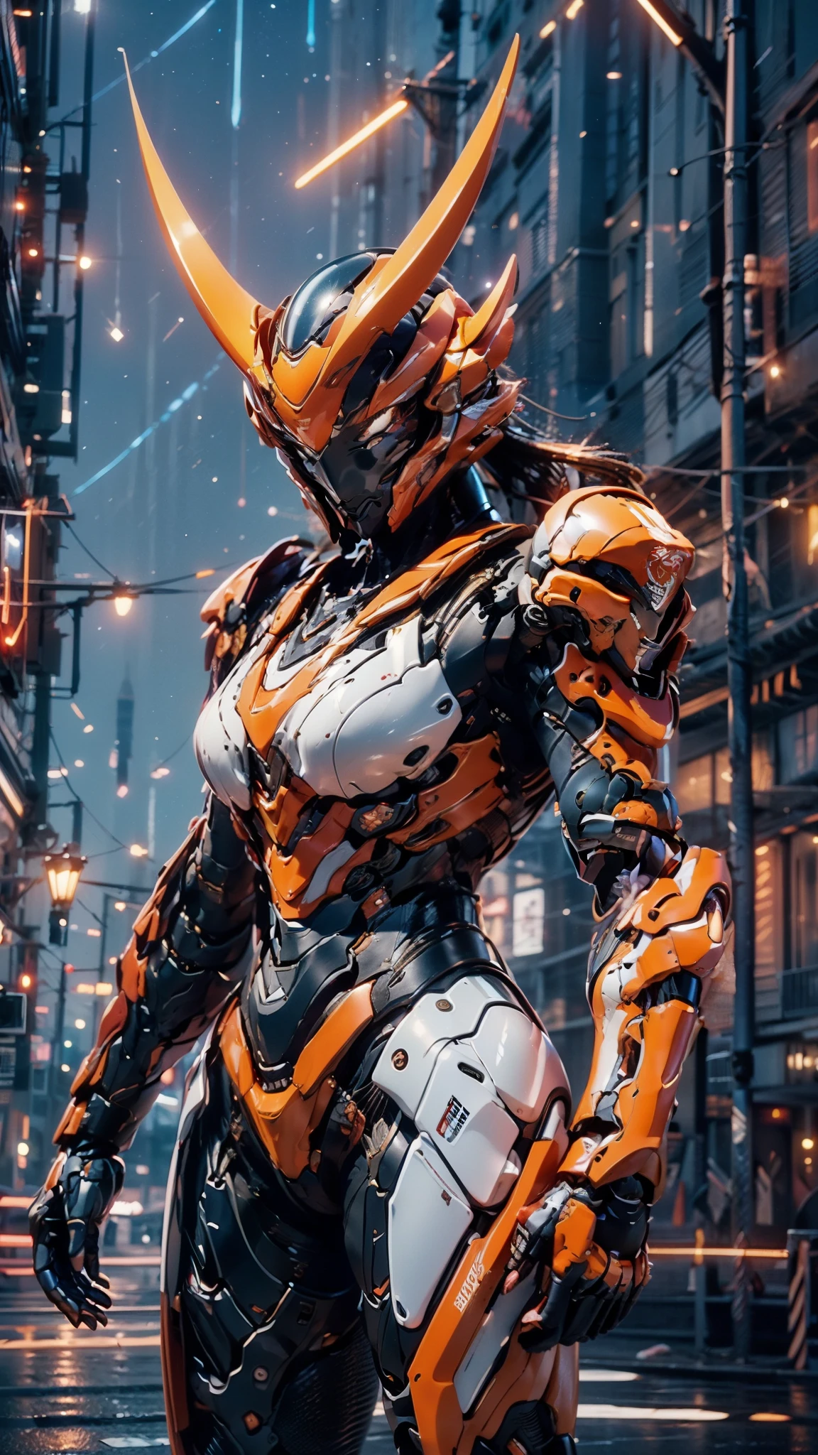 A woman adorned in fantasy-style full-body armor, a crown-concept fully enclosed helmet that unveils only her eyes, a composite layered chest plate, fully encompassing shoulder and hand guards, a lightweight waist armor, form-fitting shin guards, the overall design is heavy-duty yet flexible, ((the armor gleams with a golden glow, complemented by red and blue accents)), exhibiting a noble aura, she floats above a fantasy-surreal high-tech city, this character embodies a finely crafted fantasy-surreal style armored hero in anime style, exquisite and mature manga art style, (Queen bee mixed with Spider concept Armor, Nordic woman), ((night sky, city night view, elegant, goddess, femminine:1.5)), metallic, high definition, best quality, highres, ultra-detailed, ultra-fine painting, extremely delicate, professional, anatomically correct, symmetrical face, extremely detailed eyes and face, high quality eyes, creativity, RAW photo, UHD, 32k, Natural light, cinematic lighting, masterpiece-anatomy-perfect, masterpiece:1.5
