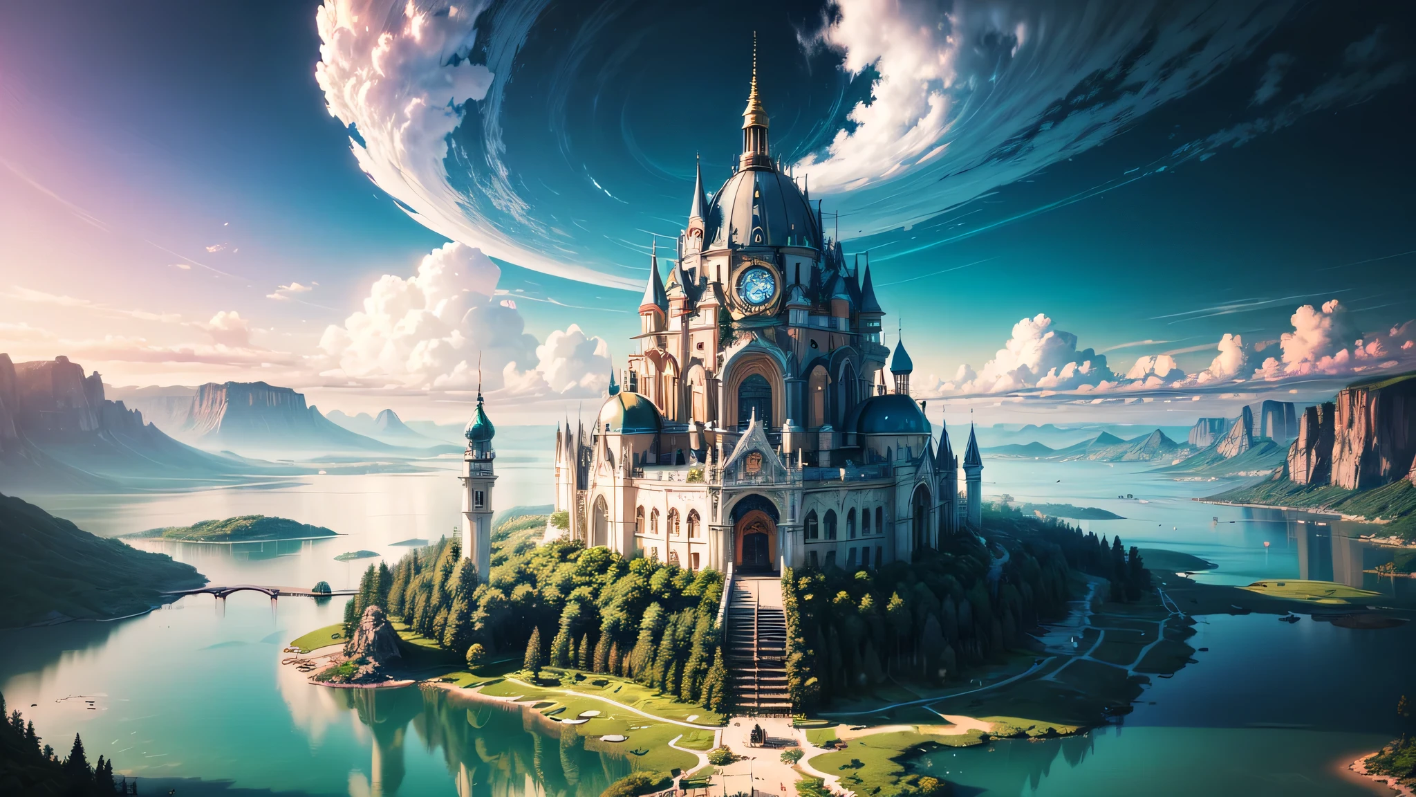 (1.2)Best quality, ultra-detailed, (realistic, photorealistic:1.37), utopian worlds, vibrant landscapes, dream-like scenery, surreal atmosphere, exquisite details, harmonious colors, magical lighting, peaceful ambiance, paradise, idealistic visions, infinite possibilities, ethereal beauty, heavenly creations, mesmerizing views, immersive experience, idyllic settings, utopian societies, tranquil existence, breathtaking vistas, captivating imagination, utopian architecture, utopian nature, otherworldly landscapes, utopian harmony, utopian dreams, utopian bliss, utopian paradise, utopian serenity, utopian escape, utopian vision, utopian tranquility, utopian wonders, utopian ambience, utopian reflections, utopian aspirations, utopian ideal, utopian perfection, utopian serendipity, optimistic outlook.