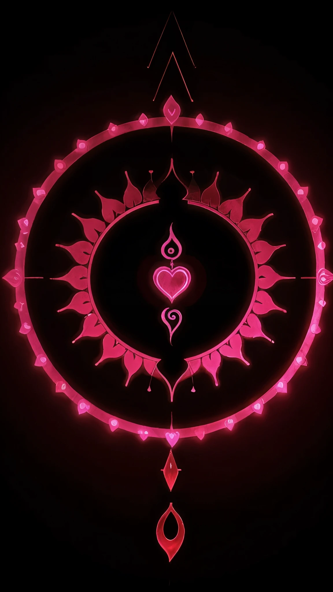 Chakra, Symbol, Sign, Heart, Dark