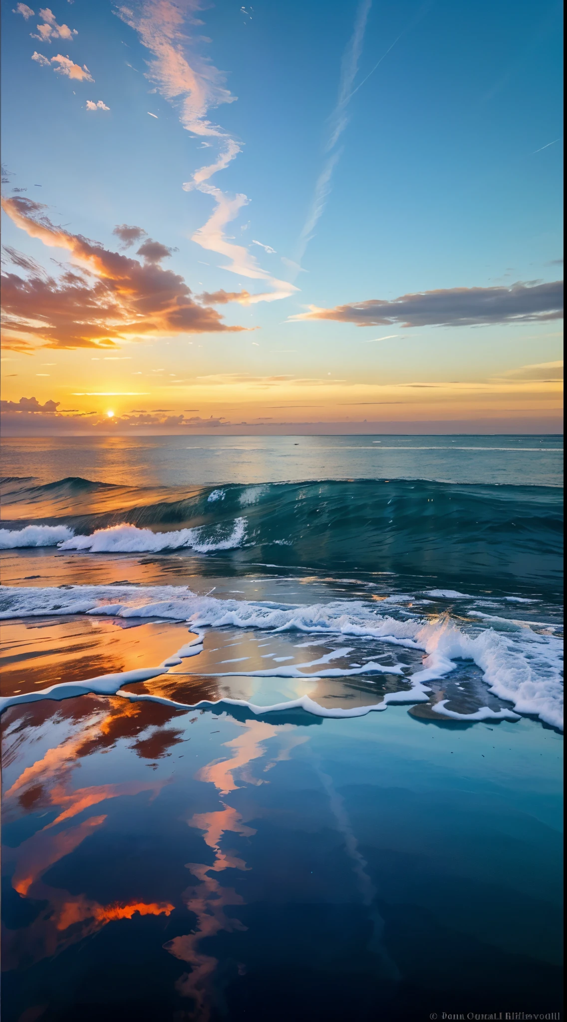 J'ai eu un beau coucher de soleil,Le fond est la mer,Colorful Sky,Surreal colors,couchers de soleil colorés,Colorful Sky,merveilleux reflets du ciel,un ciel magnifique,ambiance fantastique 8K,Colorful flowing clouds,The color is reflected on the sea,Ciel surrealist,reflets rouges et bleus,reflection of fire,beau ciel,Beautiful and spectacular twilight,beau paysage de rêve,ciel incroyable
