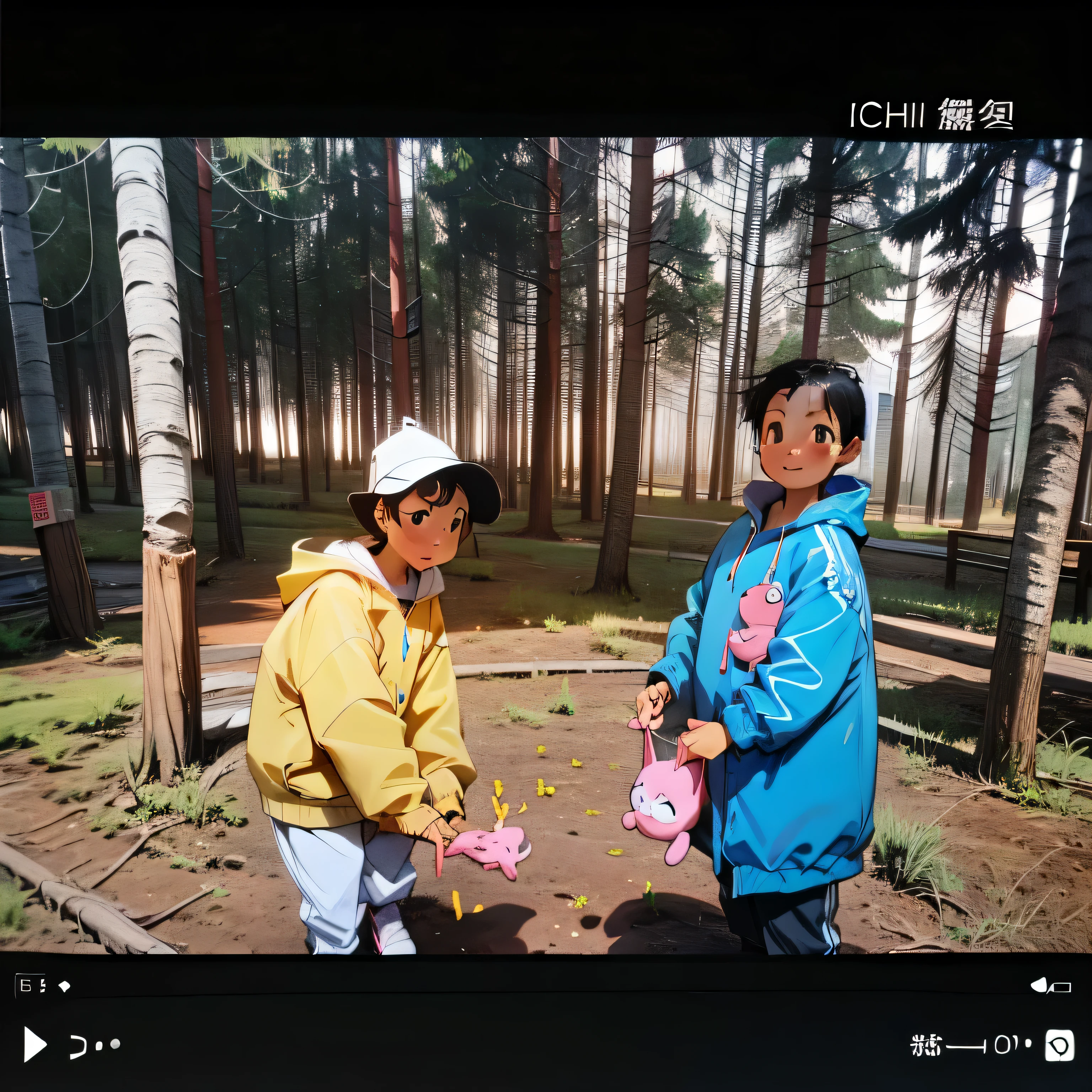 Two children standing together in the woods, jinyiwei, joy, 4 8 0 p, 480p, Inspired by Andy Goldsworthy, Chiba Yudai, Shot with iPhone, capture, ruan jia and fenghua zhong, joy ang, 1 0 8 0 p