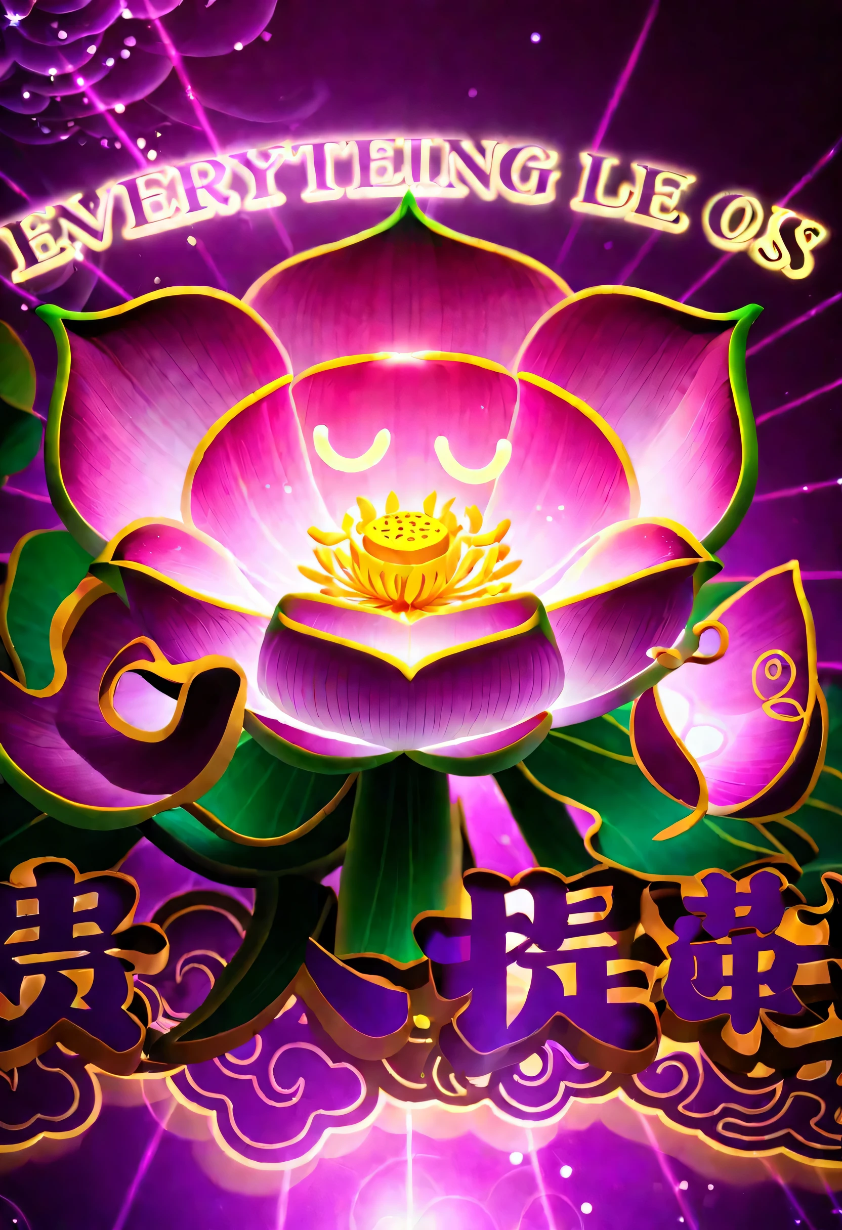 lotus,glowing background