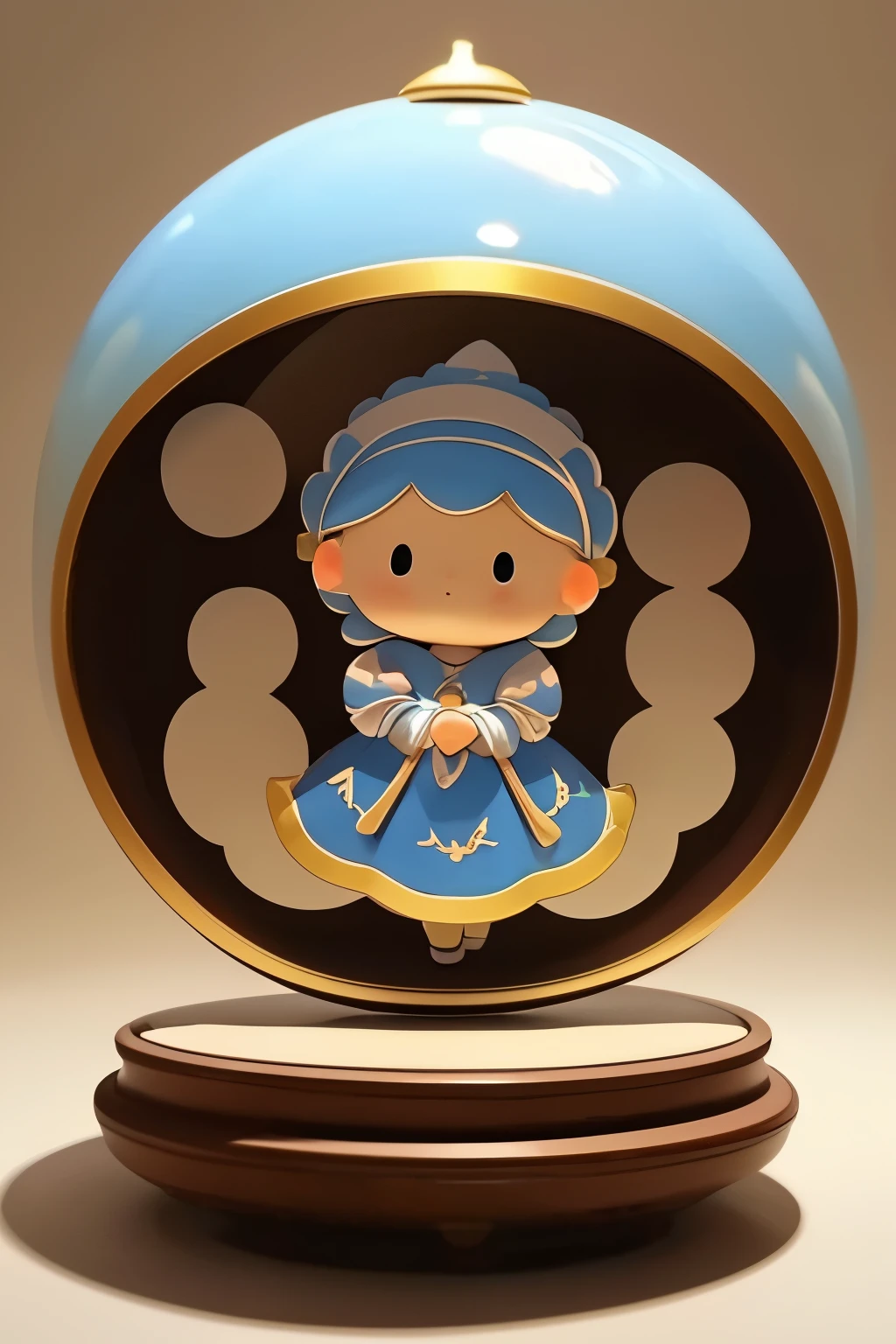 Three-dimensional art made of paper cutouts arranged in a spherical shape、The theme is Cinderella