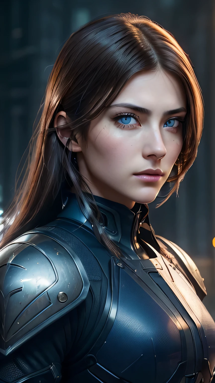 masterpiece, 最high quality, , (alone), 1 girl, look up, dim light, , horizon_(apex legend), goggles, blue eyes, brown hair, gauntlet, armor, wear a helmet, (science_fiction), outdoors, street, neon light, cyber punk, masterpiece, 最high quality, high quality, High resolution, ((close up of face))