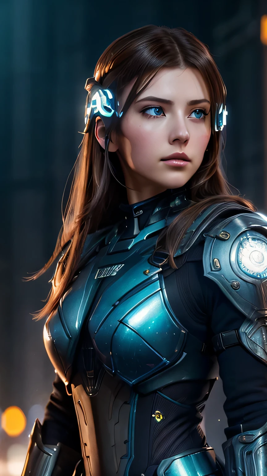 masterpiece, 最high quality, , (alone), 1 girl, look up, dim light, , horizon_(apex legend), goggles, blue eyes, brown hair, gauntlet, armor, wear a helmet, (science_fiction), outdoors, street, neon light, cyber punk, masterpiece, 最high quality, high quality, High resolution,