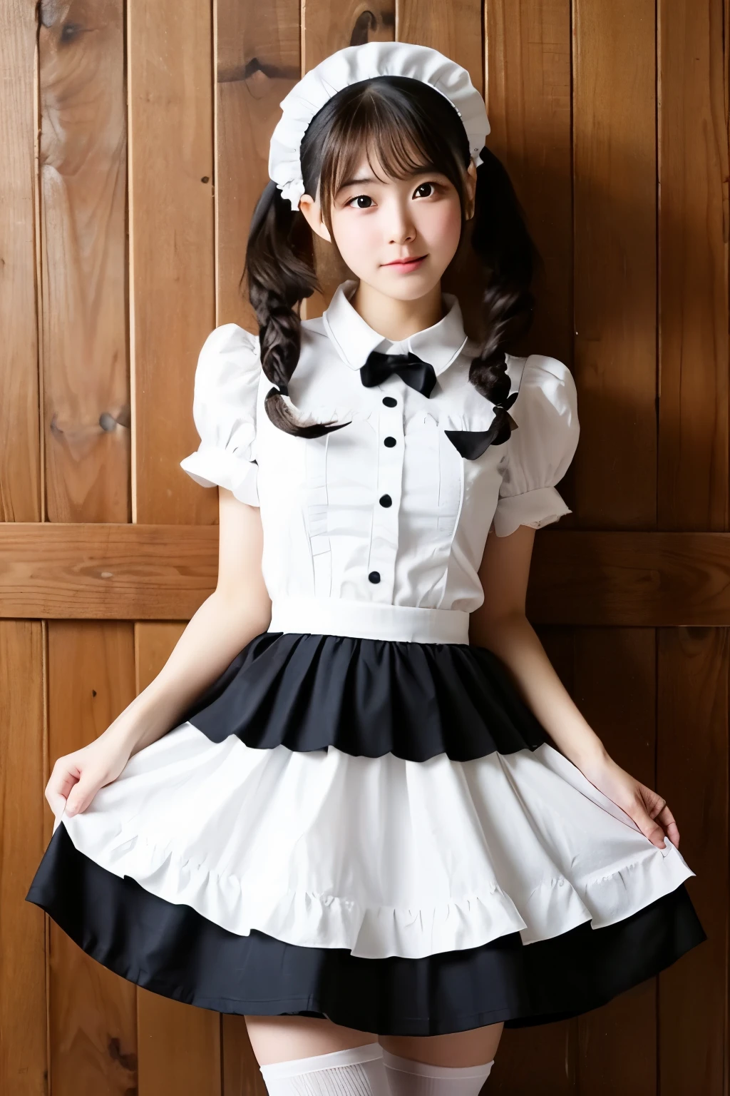 Girl, Lady, Fluttery Skirt, Whole Body, Baby Face, ta, Furifuri, Maid