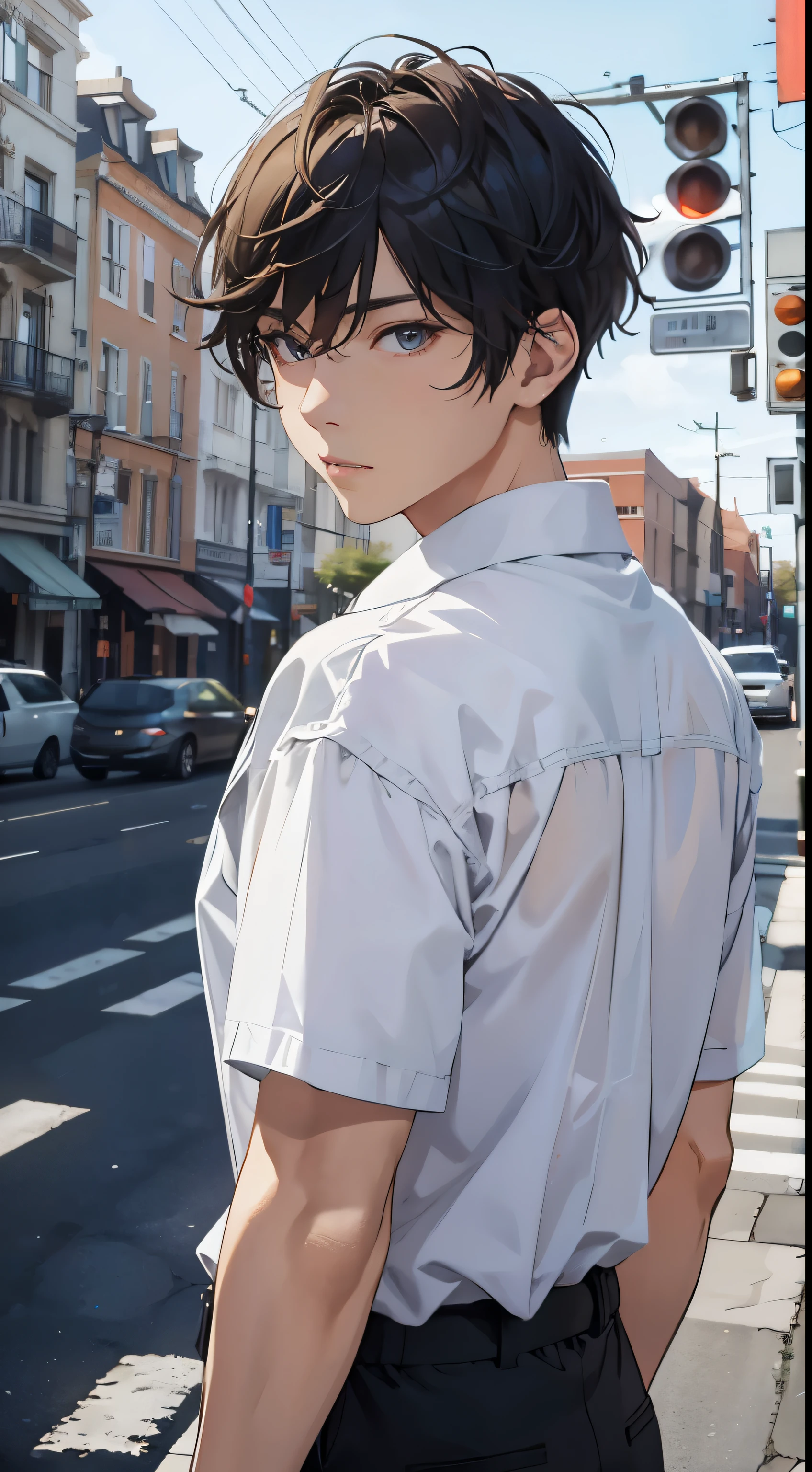 (absurd、High resolution、Super detailed、nffsw)、masterpiece、highest quality、male 、alone、good looking、short hair、gray hair、small eyes and small face、casual clothes、True Shadow、joy、connect ears、Upper body
