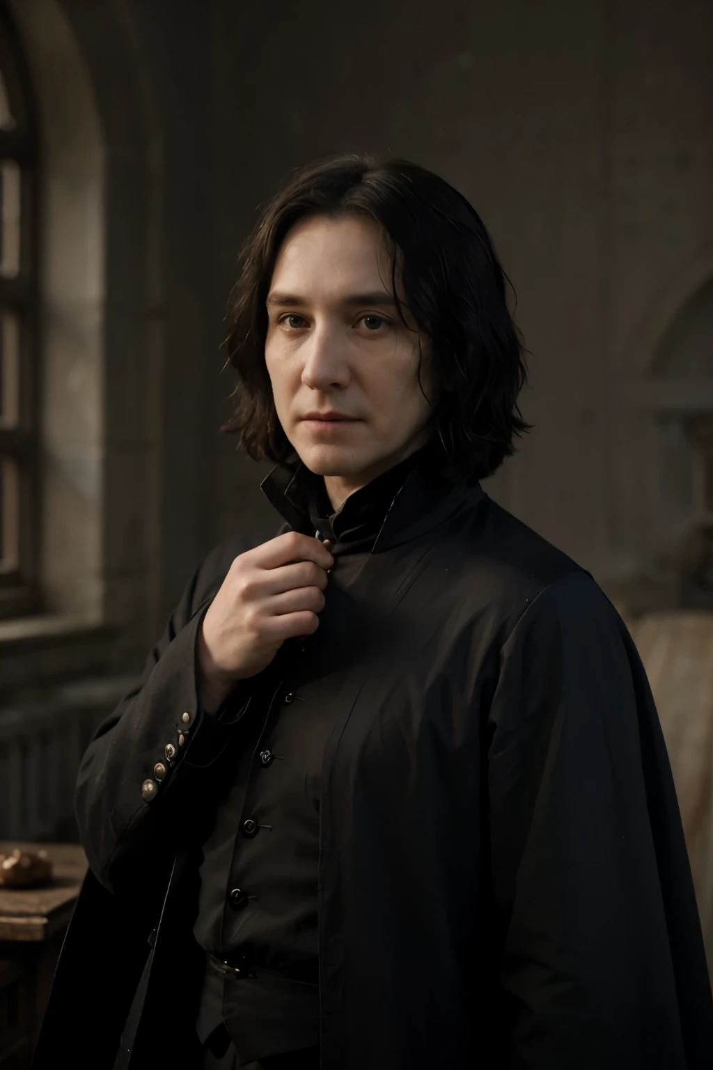 ((best quality)), ((Meisterwerk)), (detailliert), perfektes Gesicht, Severus snape umarmt Harry potter