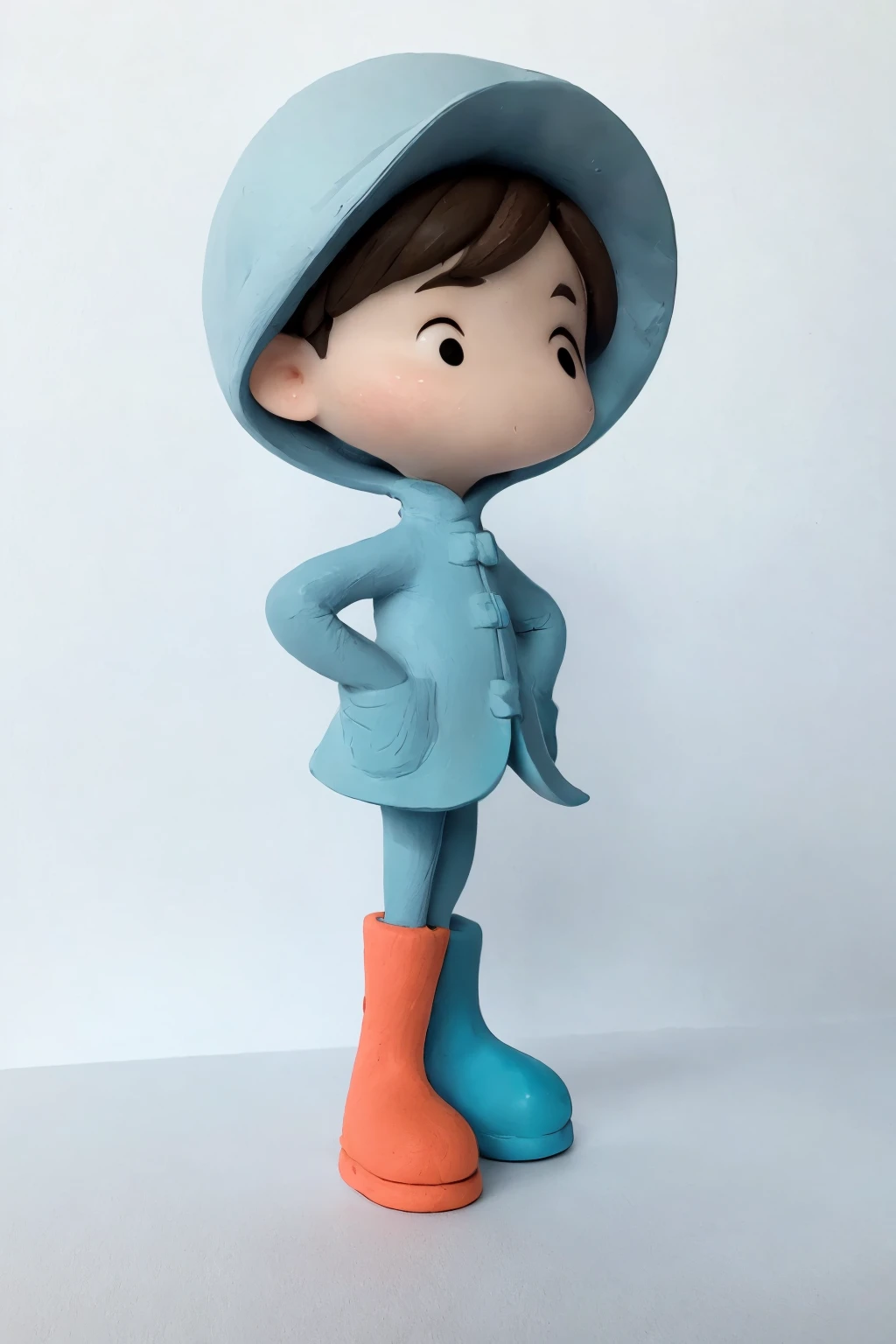 3D characters, rich and colorful, designer painter artist,(whole body:1.2),Colored earthenware，clay，hat，brain，Small Eyes，long legs，simple background, masterpiece,best quality,