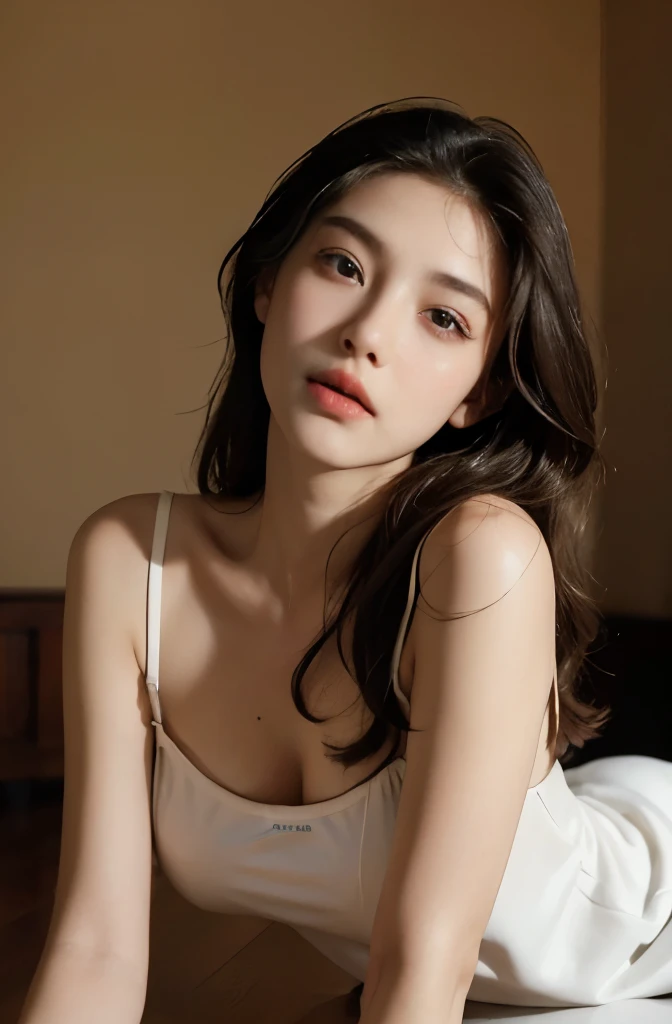 (8k, best quality, masterpiece:1.2), (realistic, photo-realistic:1.37), ultra-detailed, 1 girl,cute, solo,beautiful detailed sky,dating,(nose blush),(smile:1.15),(closed mouth) big breasts,beautiful detailed eyes, (long hair:1.2),floating hair NovaFrogStyle, fullr body, tank top