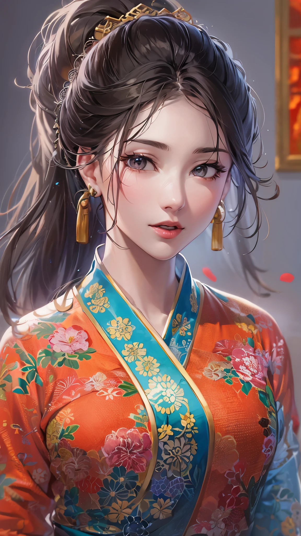 ((highest quality)),(ultra high resolution),(Super detailed),(detailed description),((best CG)),(best work of art),super precision art,amazing drawing art,(Chinese style art with precise details:1.5), (woman:1.6),(beautiful and well-shaped face:1.7),(A cheongsam dress with intricate patterns that are intricately detailed.:1.5),(Shiny and flowing hair:1.6),(natural makeup:1.6),Beautiful leg lines:1.3,calmness,calm