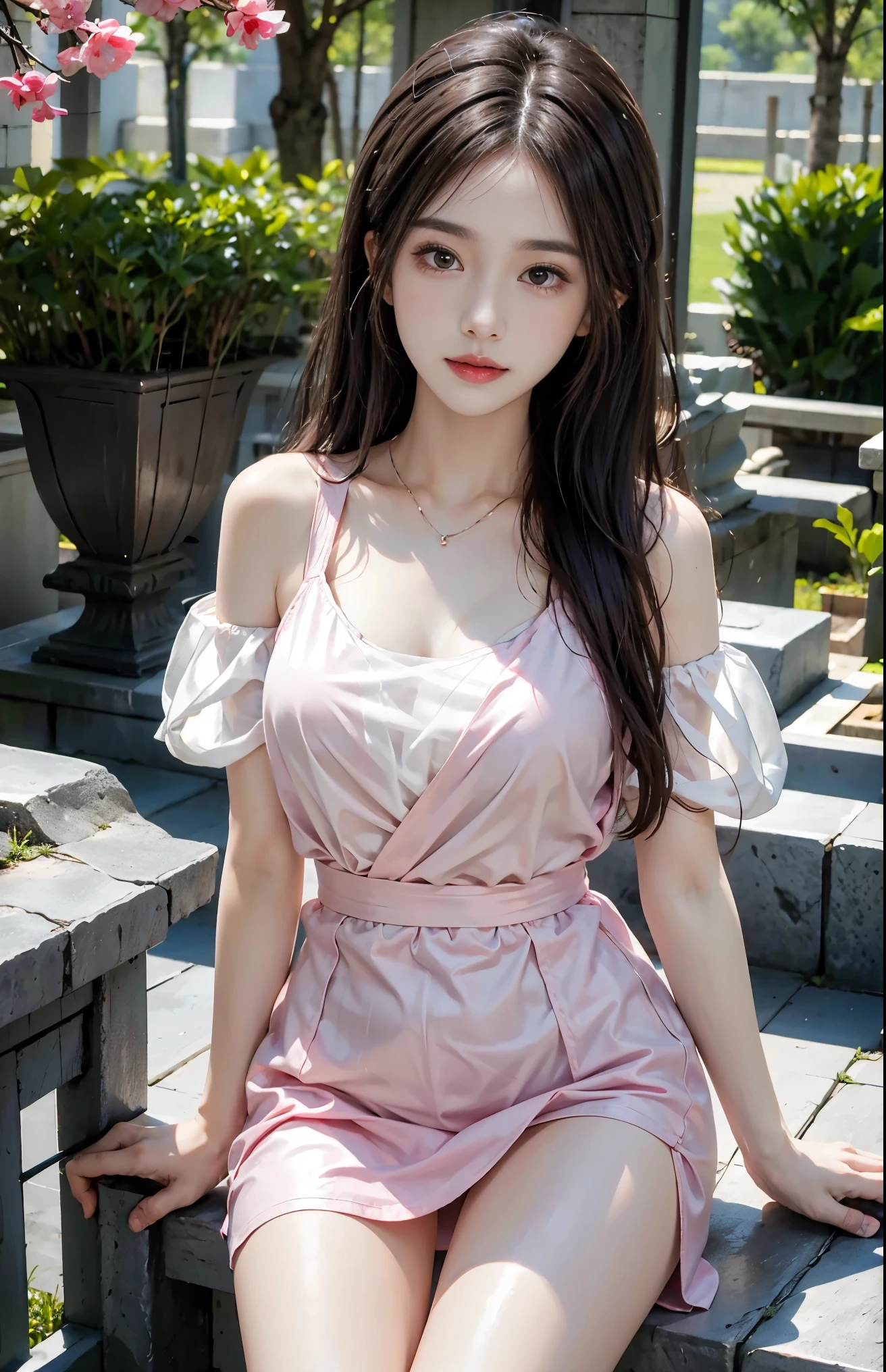 (8K、Raw photo:1.2)、Detailed face and eyes、最high quality、Ultra-high resolution、Very detailed、Intricate detailasterpiece、Cute Woman、Soft cinematic light、Hyper Detail、high quality、Black Hair、Short Hair、22 year old Japanese、Detailed drawn eyes、Very beautiful eyeedium chest:1.2)、(arms behind back:1.3)、Frilly babydoll and matching shorts