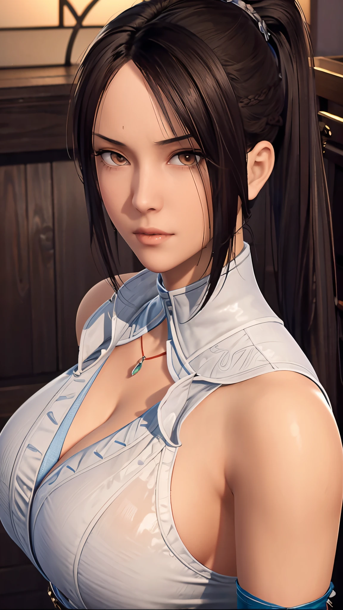 （（（完美figure，figure，chinese clothes， （（（long hair,ponytail，Brown pupils））），S型figure:1.7））），((masterpiece)),high resolution, ((Best quality at best))，masterpiece，quality，Best quality，（（（ Exquisite facial features，looking at the audience,There is light in the eyes，Happy，lol））），（（（Interlacing of light and shadow，huge ））），（（（looking into camera，Lying in bed，from above，looking down）））