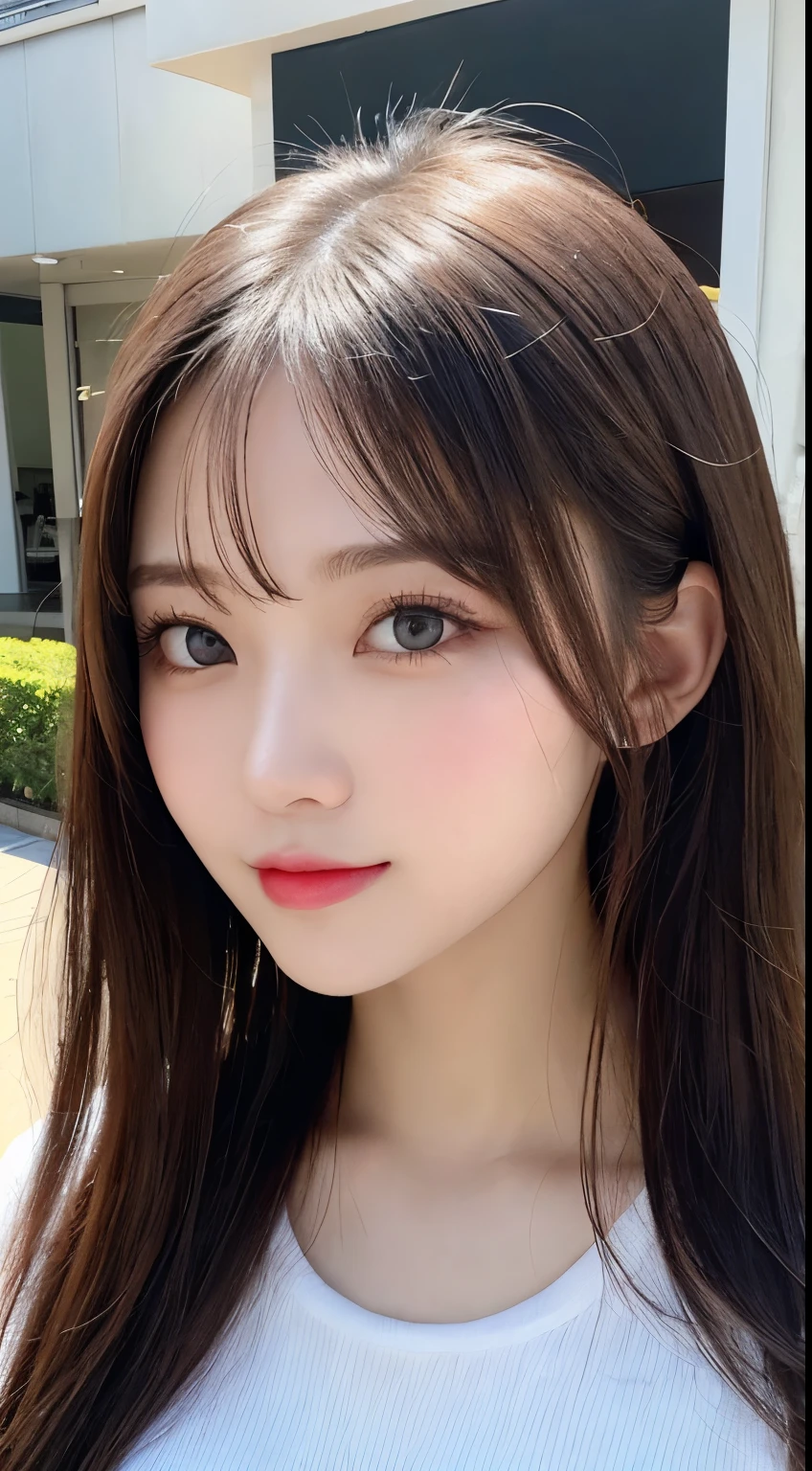 table top, highest quality, shape, Super detailed, finely, High resolution, 8k wallpaper, 完璧なダイナミックな構shape, beautiful and detailed eyes, gorgeous spring clothes,beautiful straight hair,small breasts,natural color lip, bold sexy pose,smile、20 year old girl、cute、sexy shot looking at camera,Always blur the background,perfect and beautiful face,Take only the face,beautiful and detailed face、slim face and style,Big eyes、do gal makeup,real photos(best image quality)、sexy face