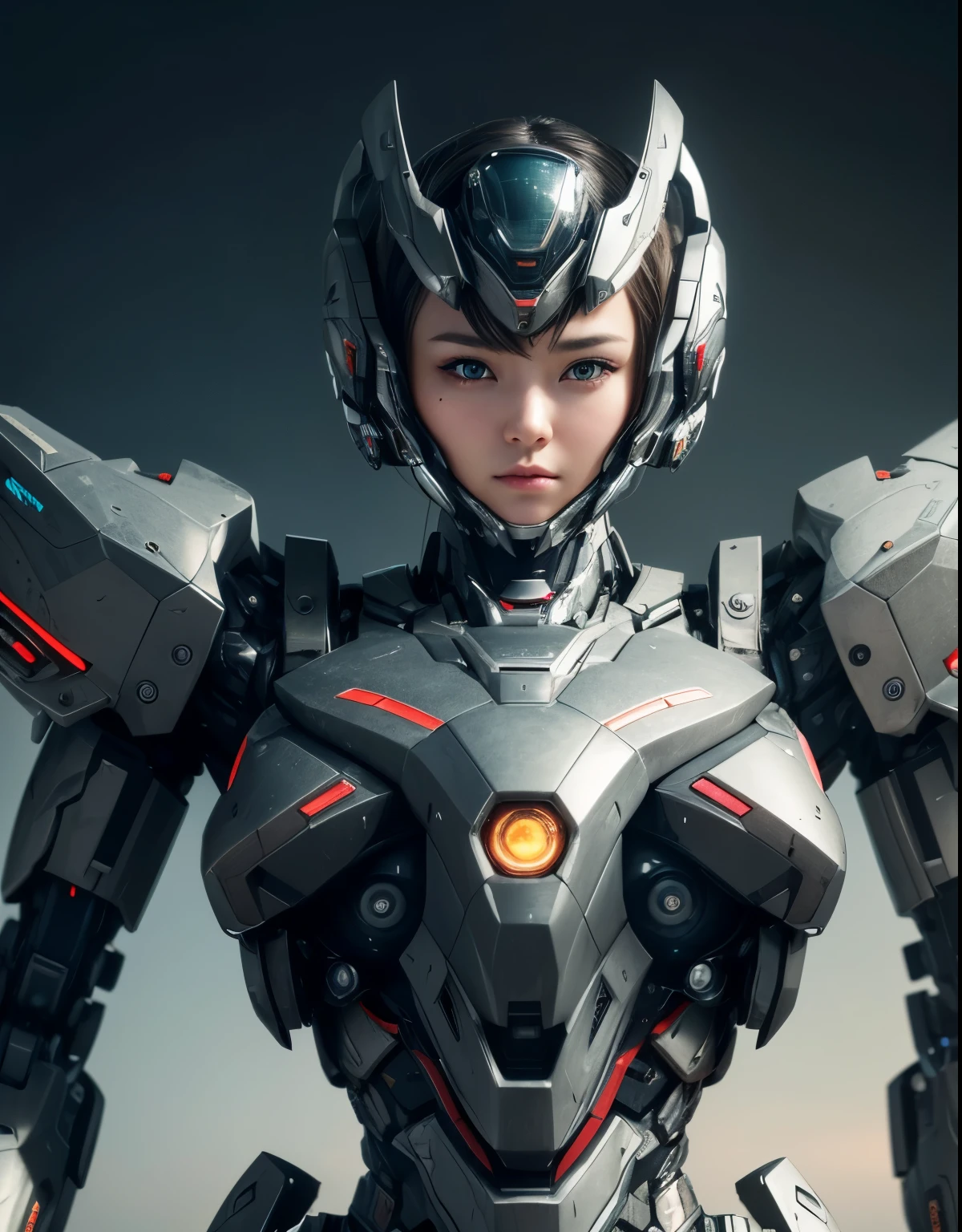  Super detailed, advanced details, high quality, 最high quality, High resolution, 1080p, hard disk, beautiful,(war machine),beautifulサイボーグ女性,Mecha cyborg girl,battle mode,Mecha body girl,She is wearing a futuristic war machine weapon mecha,front