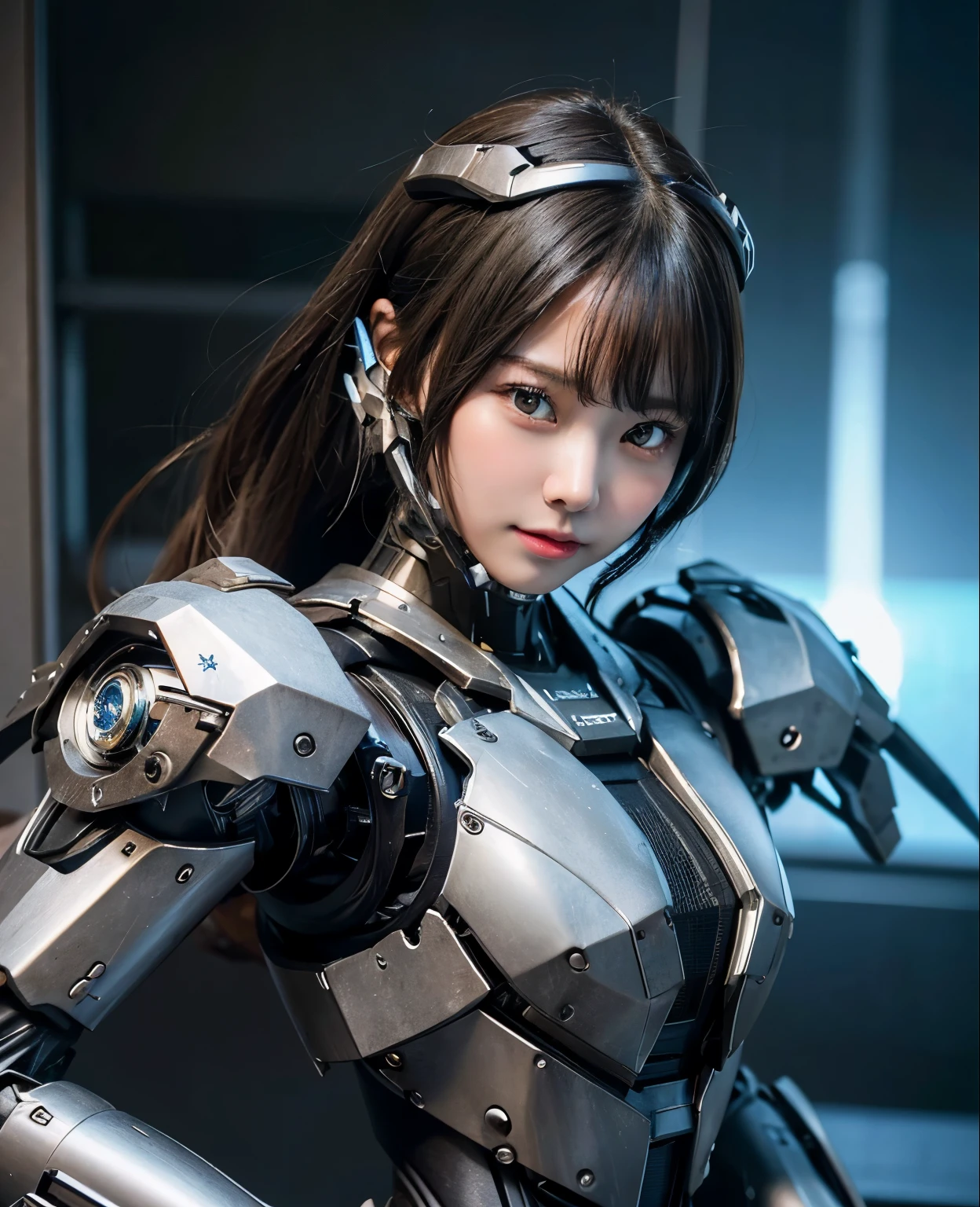  Super detailed, advanced details, high quality, 最high quality, High resolution, 1080p, hard disk, beautiful,(war machine),beautifulサイボーグ女性,Mecha cyborg girl,battle mode,Mecha body girl,She is wearing a futuristic war machine weapon mecha,front