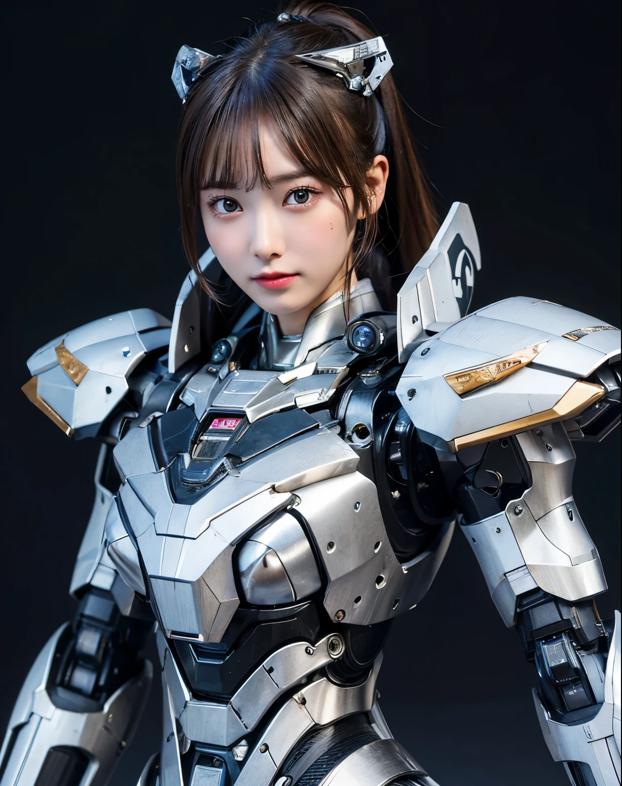 Super detailed, advanced details, high quality, 最high quality, High resolution, 1080p, hard disk, beautiful,(war machine),beautifulサイボーグ女性,Mecha cyborg girl,battle mode,Mecha body girl,She is wearing a futuristic war machine weapon mecha,front