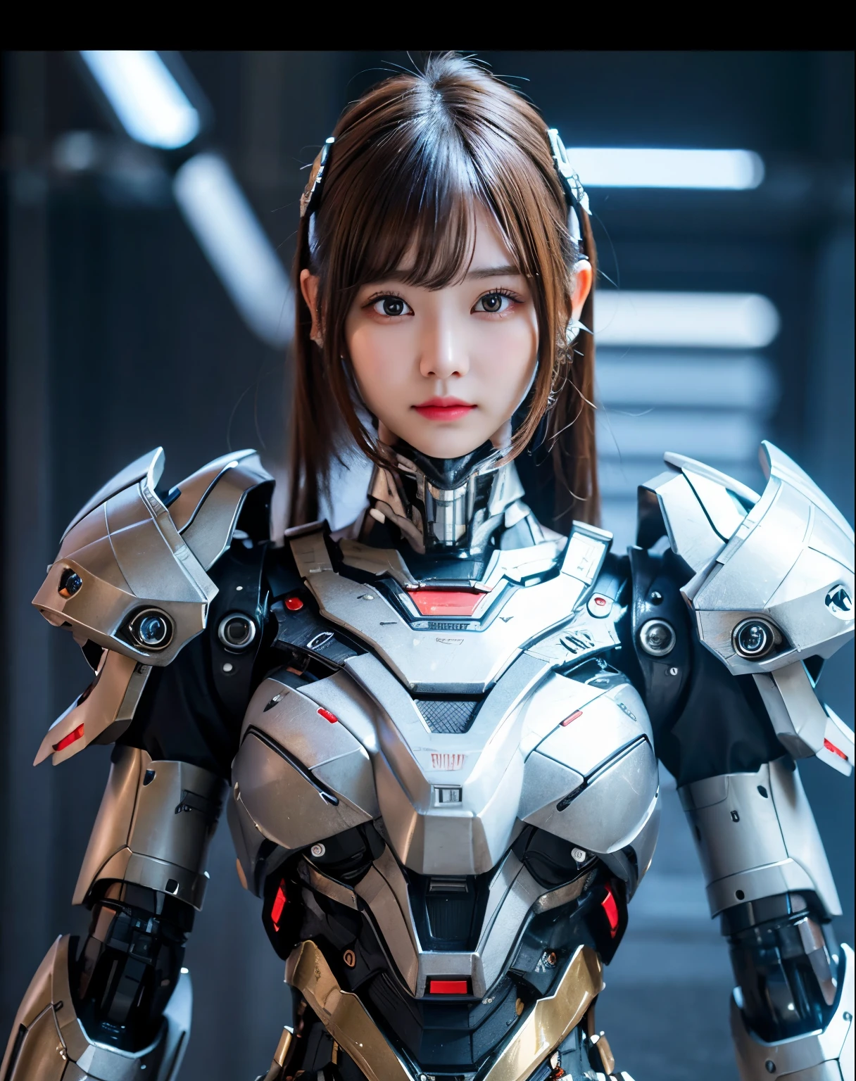  Super detailed, advanced details, high quality, 最high quality, High resolution, 1080p, hard disk, beautiful,(war machine),beautifulサイボーグ女性,Mecha cyborg girl,battle mode,Mecha body girl,She is wearing a futuristic war machine weapon mecha,front