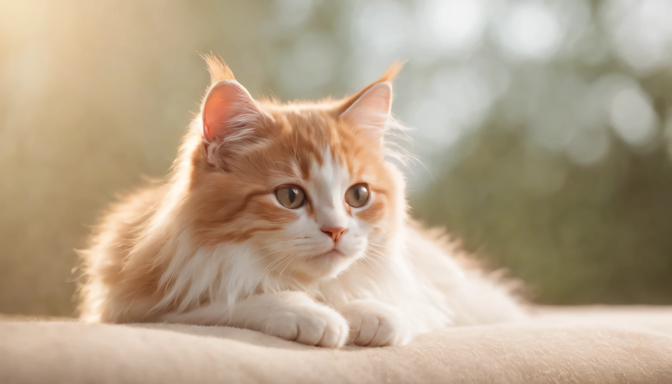 (Highly detailed CG Unity 8k wallpaper、masterpiece、highest quality、Super detailed)、(best lighting、best shadow、very delicate and beautiful)、highest quality、8k、Detailed facial depiction、masterpiece、highest quality、clear image quality、
Fluffy kitten sleeping curled up。