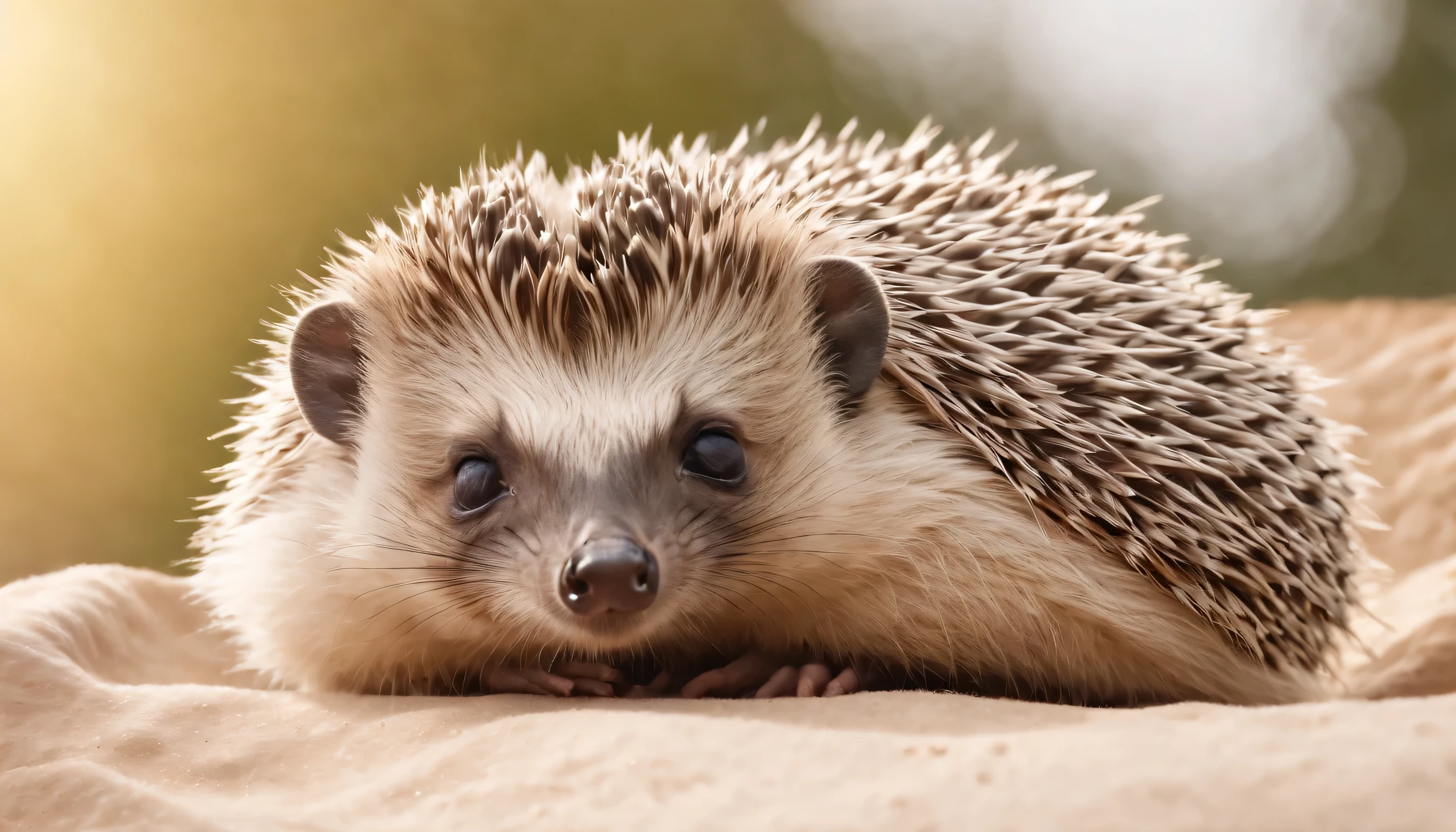 (Highly detailed CG Unity 8k wallpaper、masterpiece、highest quality、Super detailed)、(best lighting、best shadow、very delicate and beautiful)、highest quality、8k、Detailed facial depiction、masterpiece、highest quality、clear image quality、
Hedgehog sleeping curled up。