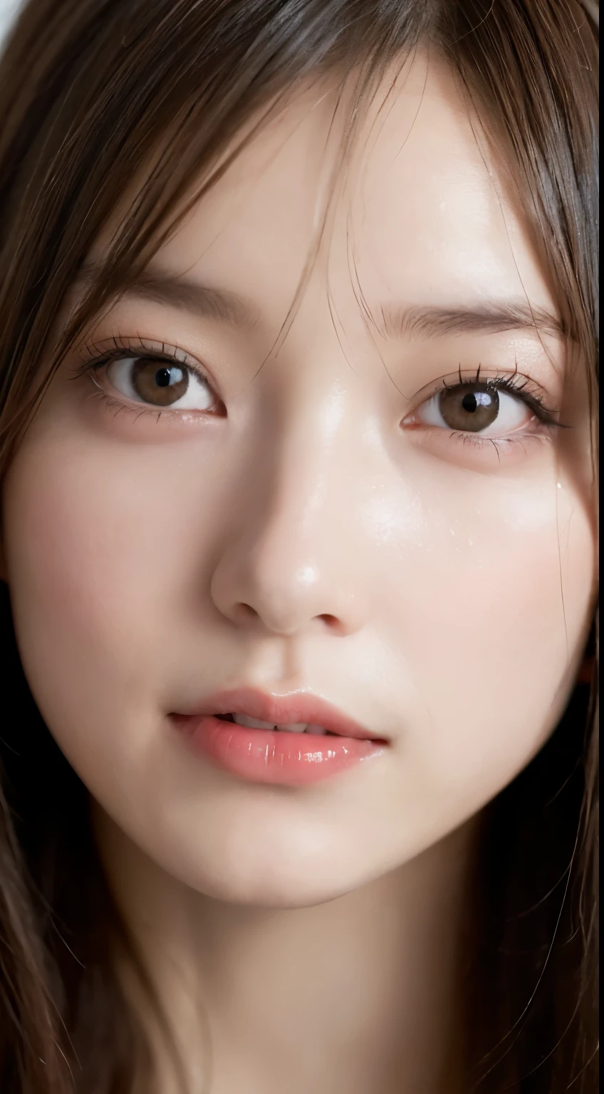 ((Highest quality, 8K, masterpiece: 1.3)), sharp: 1.2, Perfect Body Beauty: 1.4, Slim Abs: 1.2, ((Layered Hairstyles, Big Breasts: 1.2)), (Off the shoulder: 1.2), (nude: 1.2), Face close-up: 1.5, Highly detailed face and skin texture, Beautiful Eyes, double eyelid, Side view of the camera