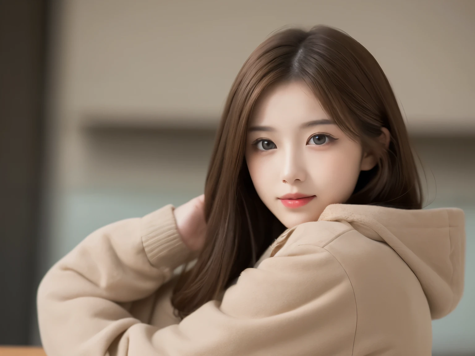 table top, highest quality, figure, super detailed, finely, High resolution, 8k wallpaper, 完璧なダイナミックな構figure, detailed and beautiful eyes, Down jacket,light brown gold hair,small breasts natural color lip, bold sexy pose,smile、27 year old woman、cute、looking at the camera,RAW photo,perfect and beautiful face,beautiful and detailed face